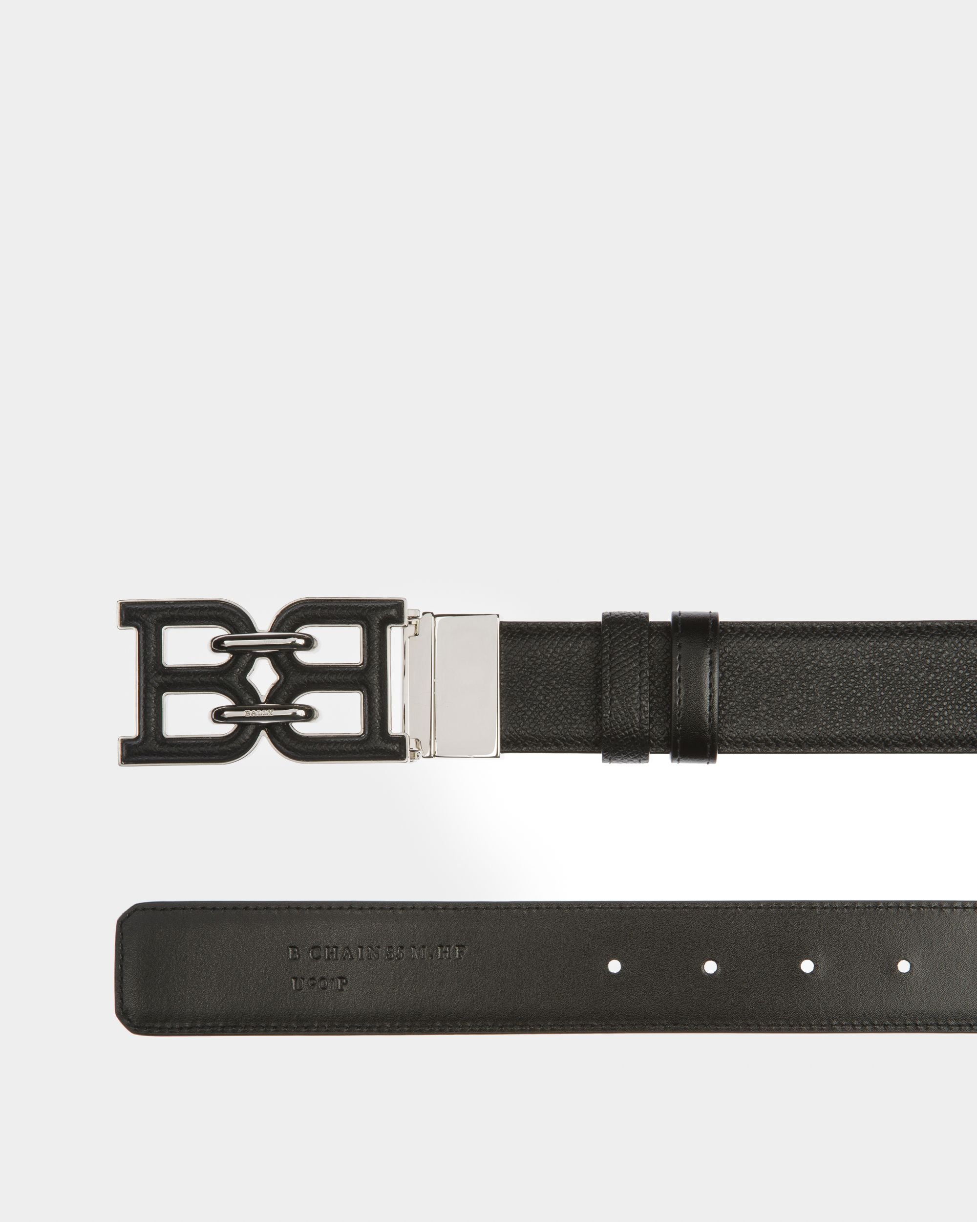 B-Chain Ceinture De 35 Mm En Cuir Noir - Homme - Bally - 02