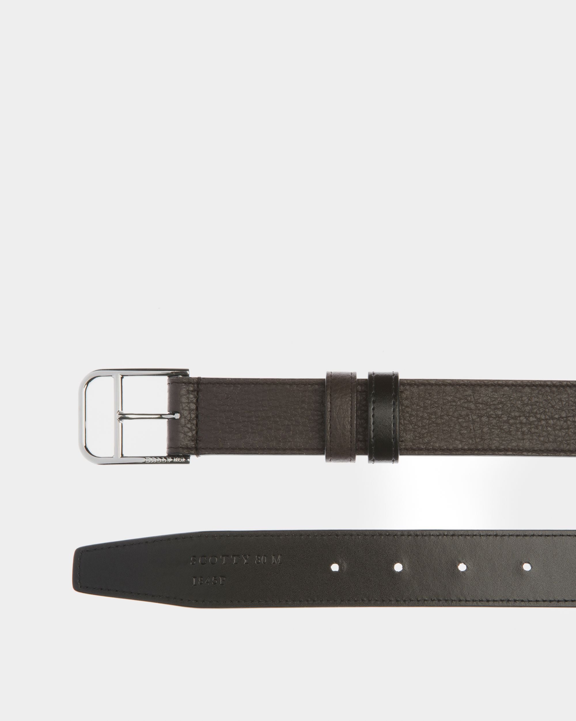 Scotty Ceinture En Cuir De 30 Mm Marron Ébène Et Noir - Homme - Bally - 02