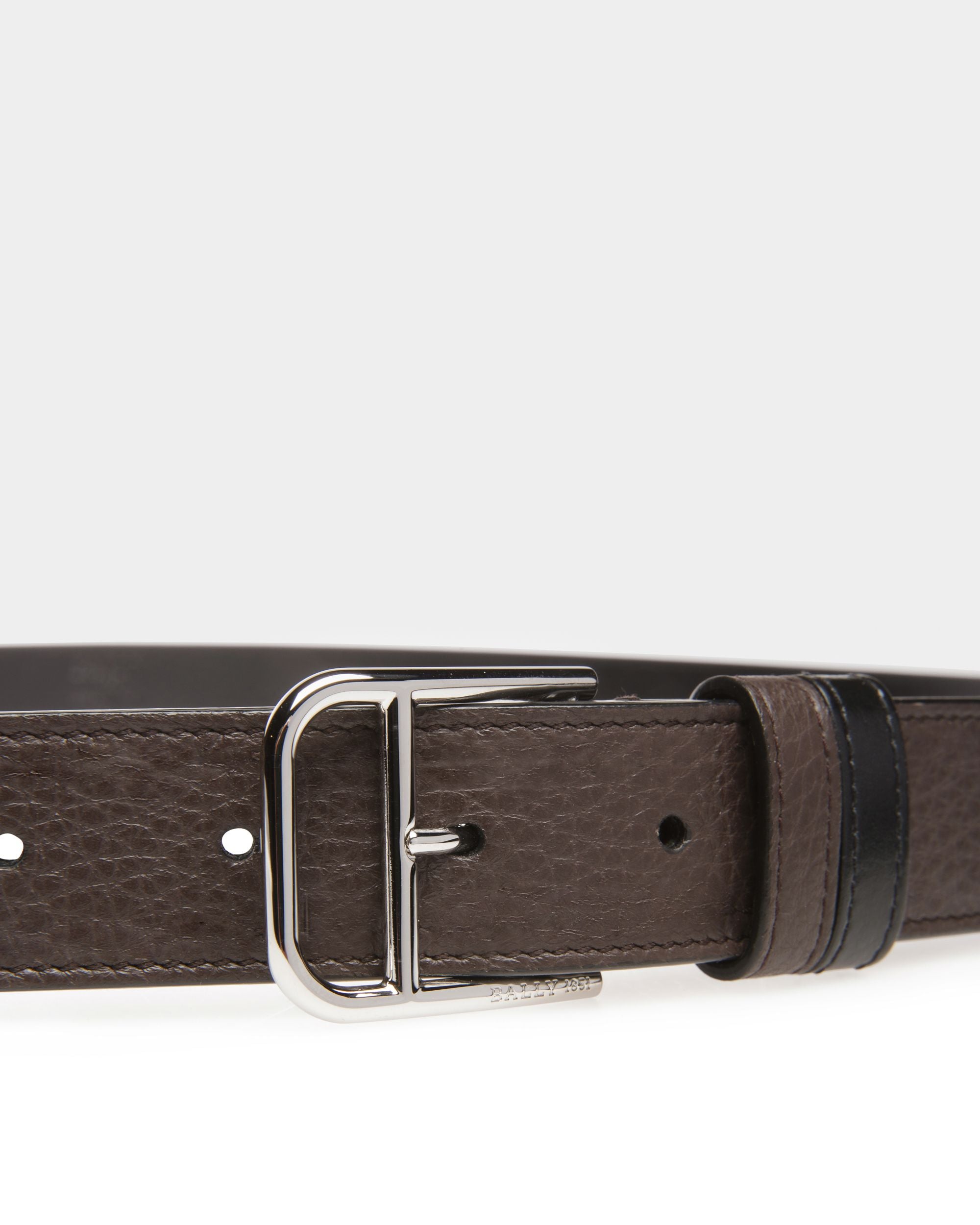 Scotty Ceinture En Cuir De 30 Mm Marron Ébène Et Noir - Homme - Bally - 03