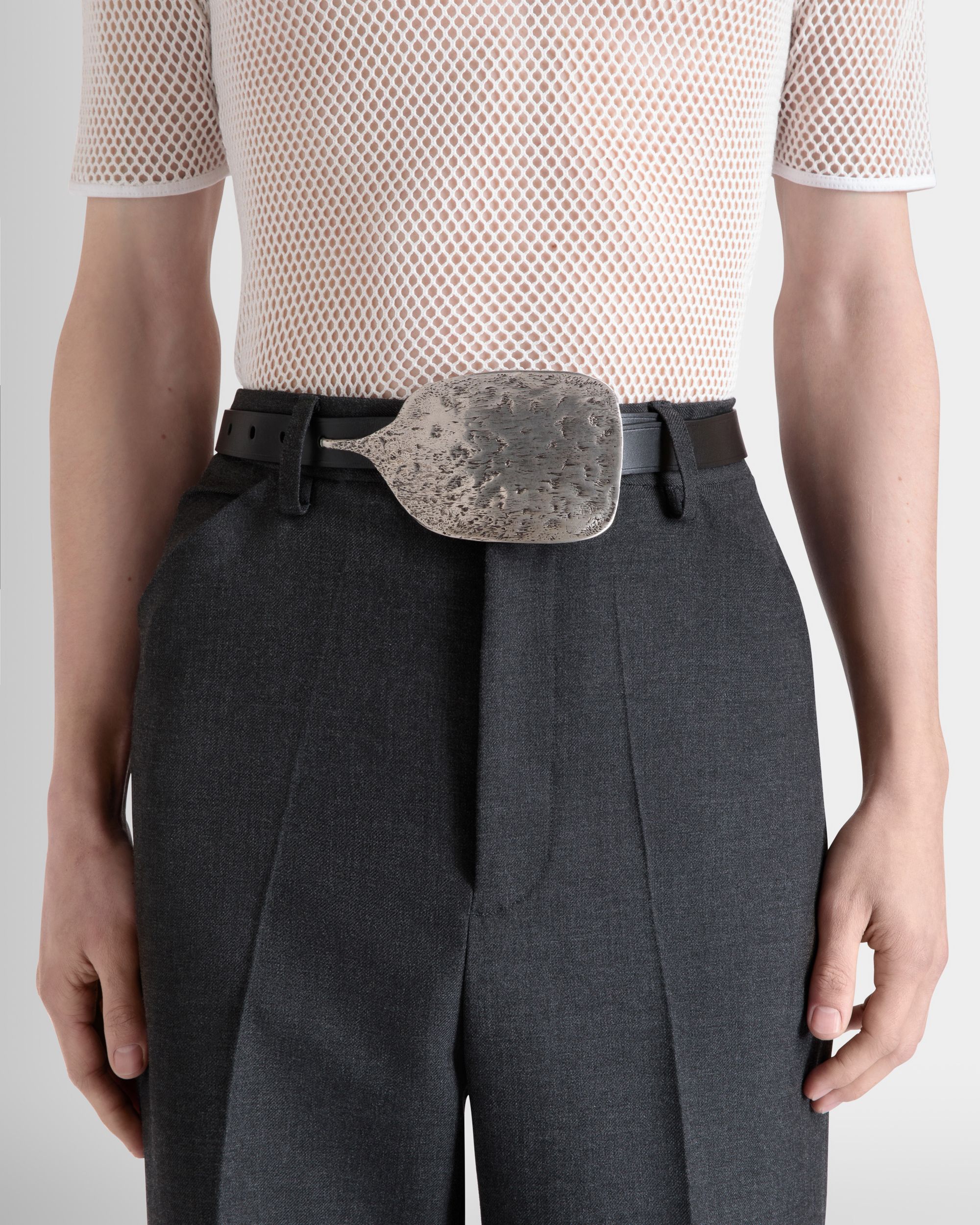 Ceinture Swissness En Cuir Noir - Homme - Bally - 04