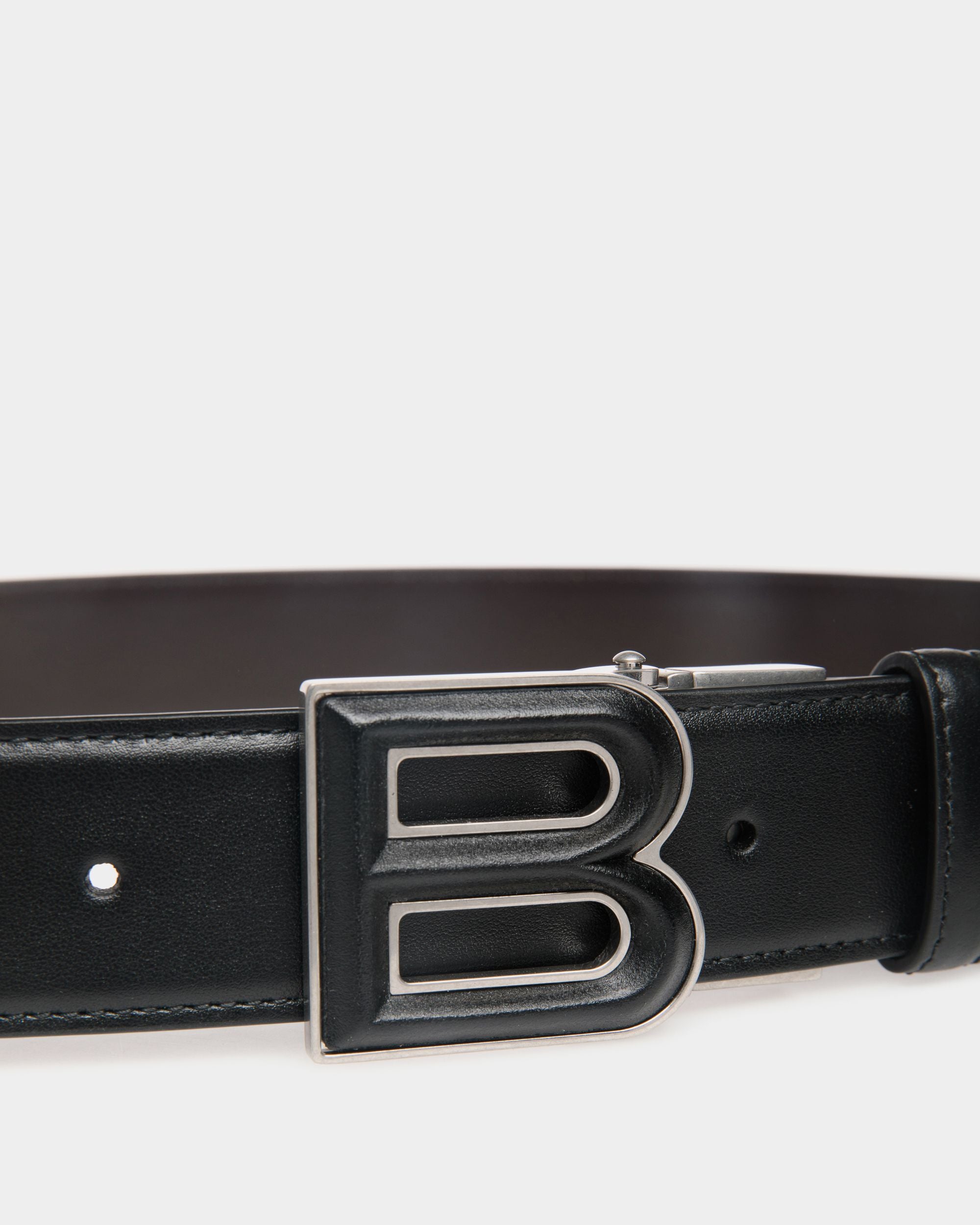 Ceinture B Bold 35 mm Réversible Et Ajustable En Cuir Noir Et Marron - Homme - Bally - 03