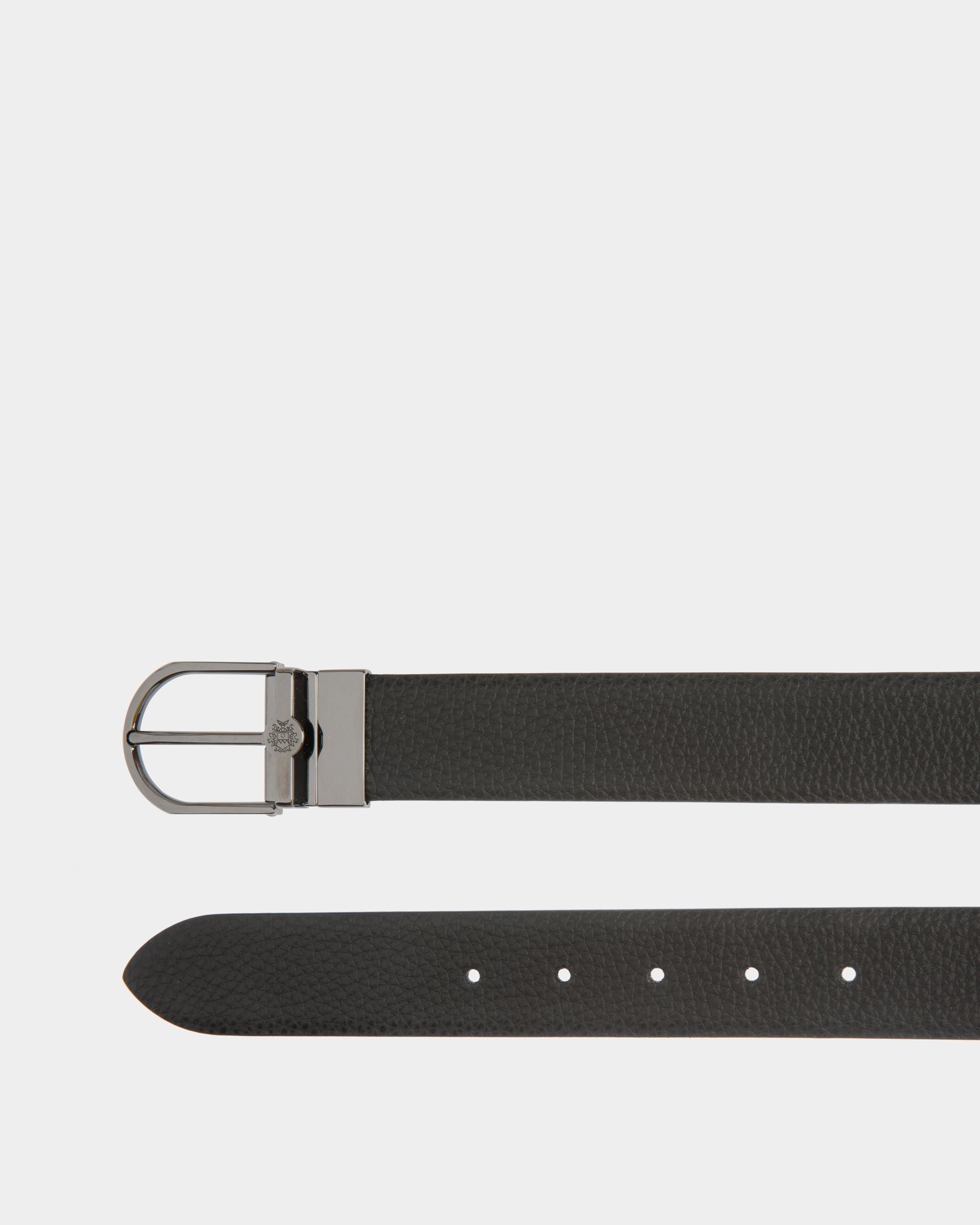 Ceinture Réversible Hanky 35 mm En Cuir Noir - Homme - Bally - 02