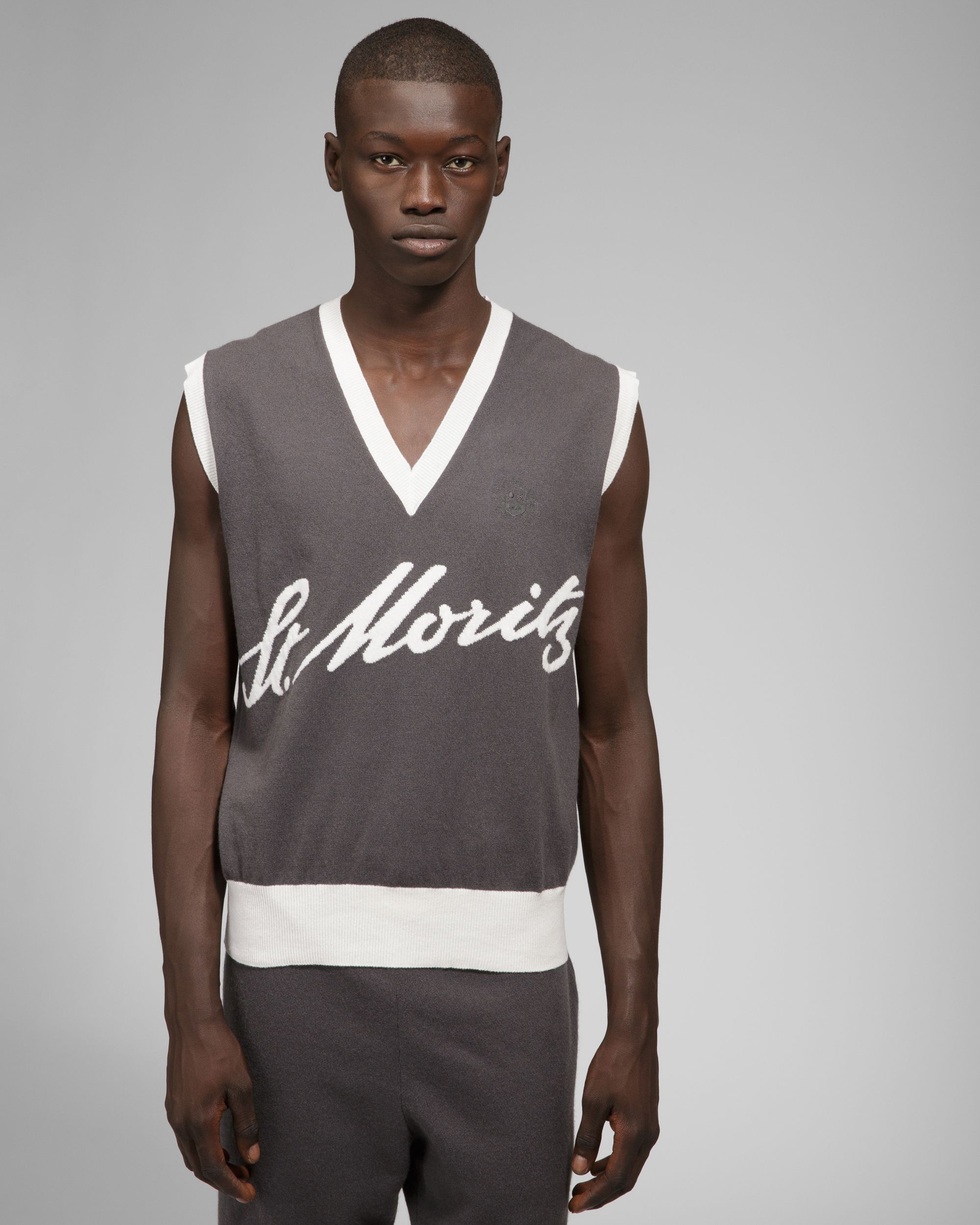 Pull Sans Manches St. Moritz En Cachemire Gris - Homme - Bally - 02