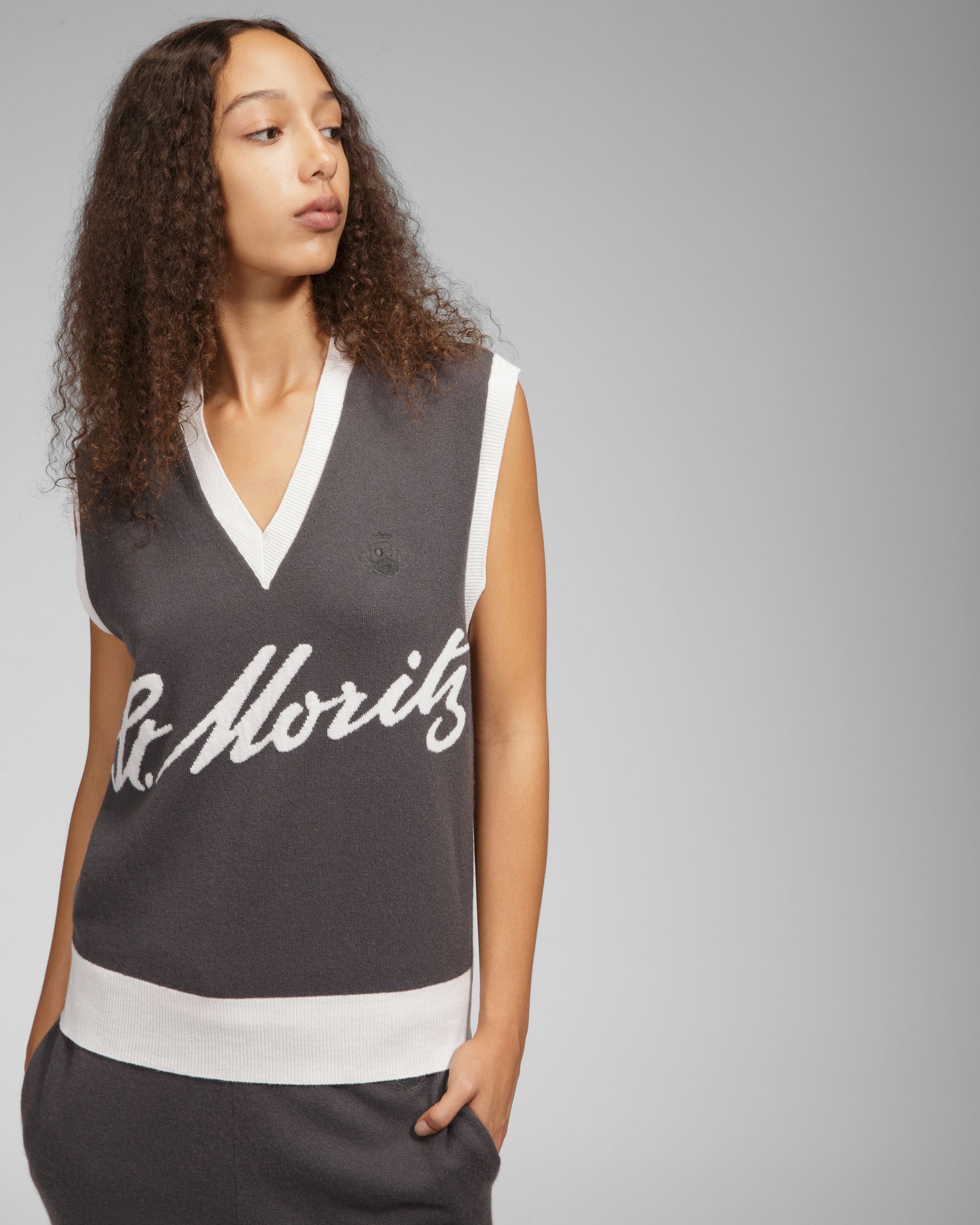 Pull Sans Manches St. Moritz En Cachemire Gris - Homme - Bally - 06