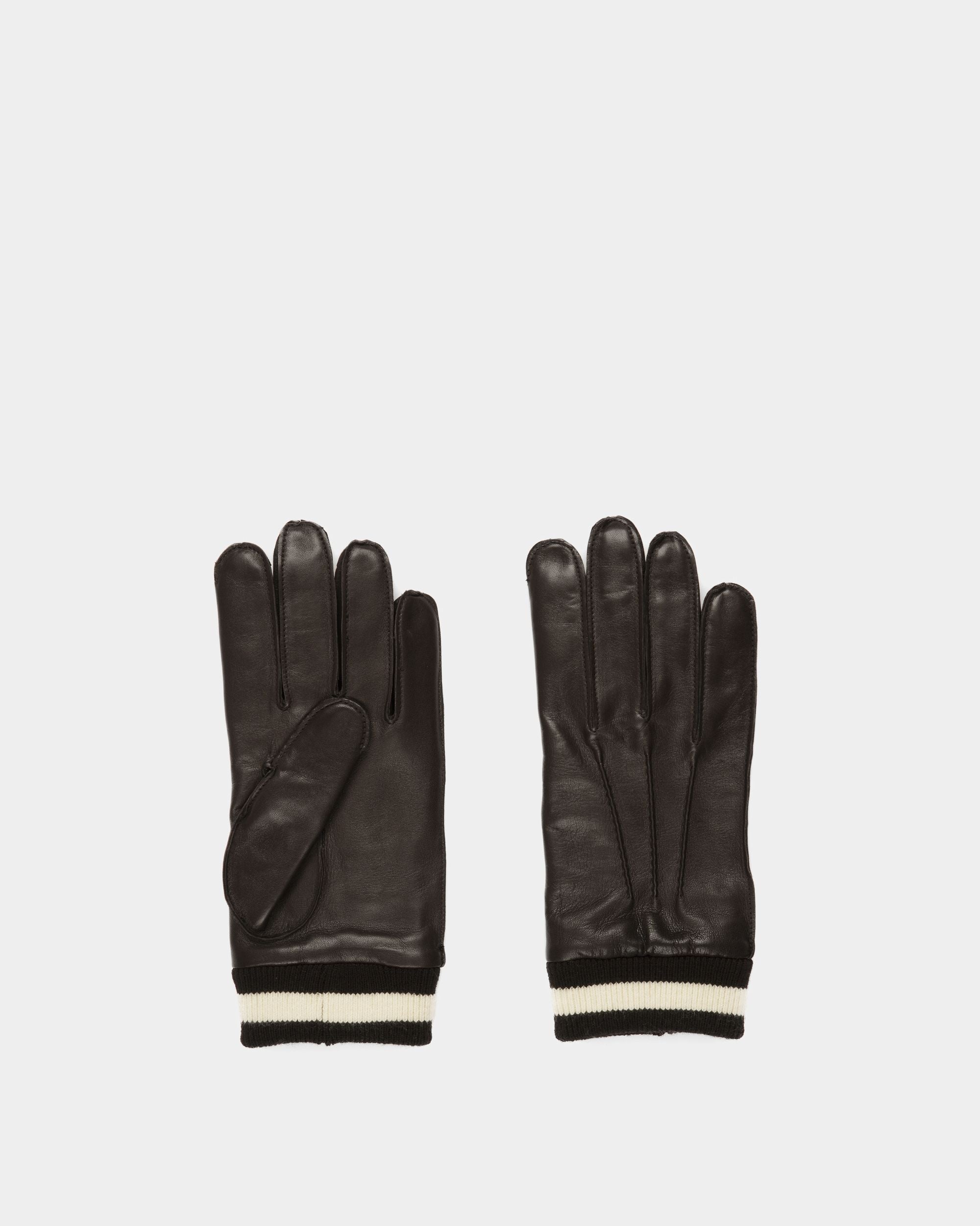 Gants Stripe En Cuir Noir - Homme - Bally - 01