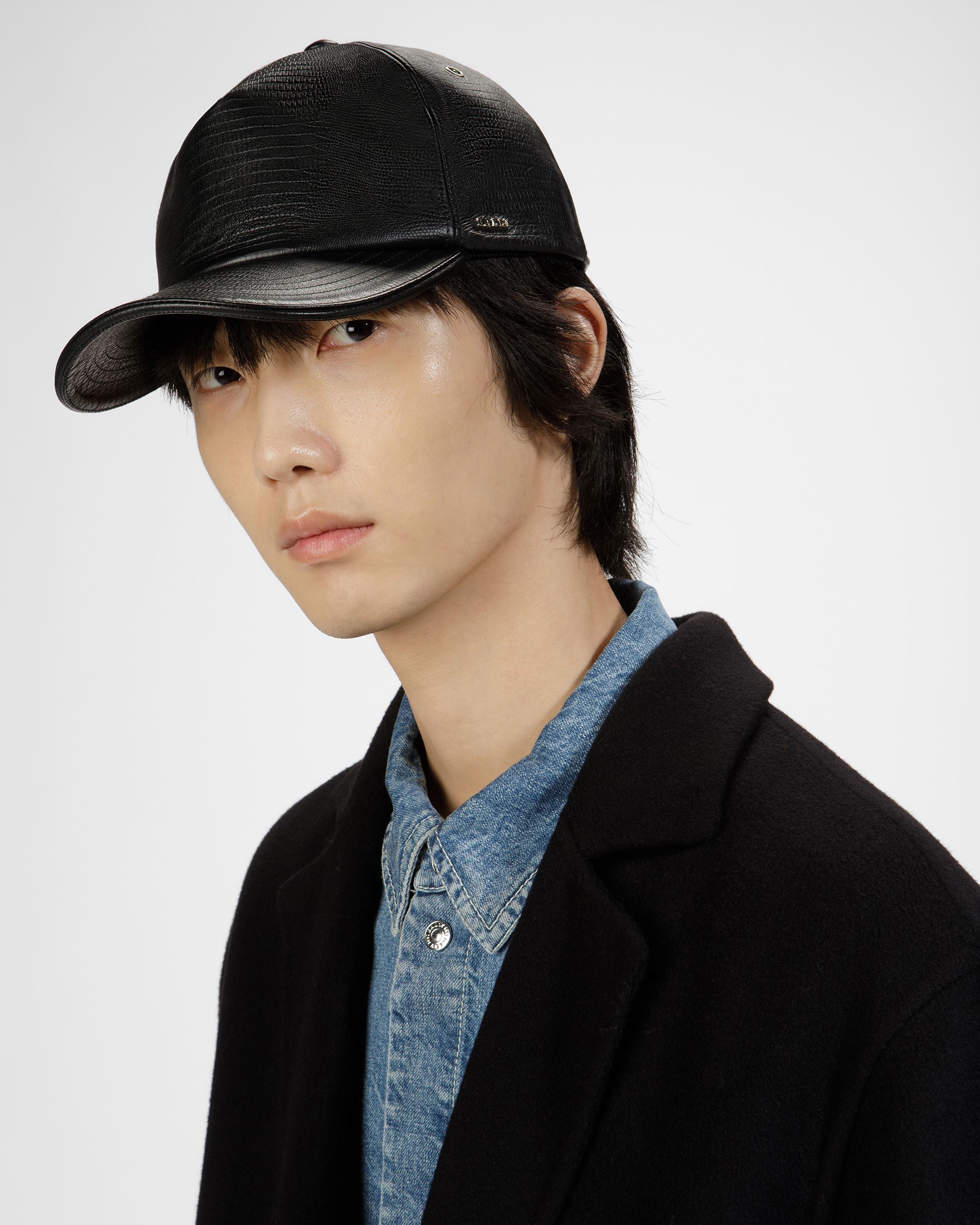 Casquette De Baseball En Cuir Noir - Homme - Bally - 01