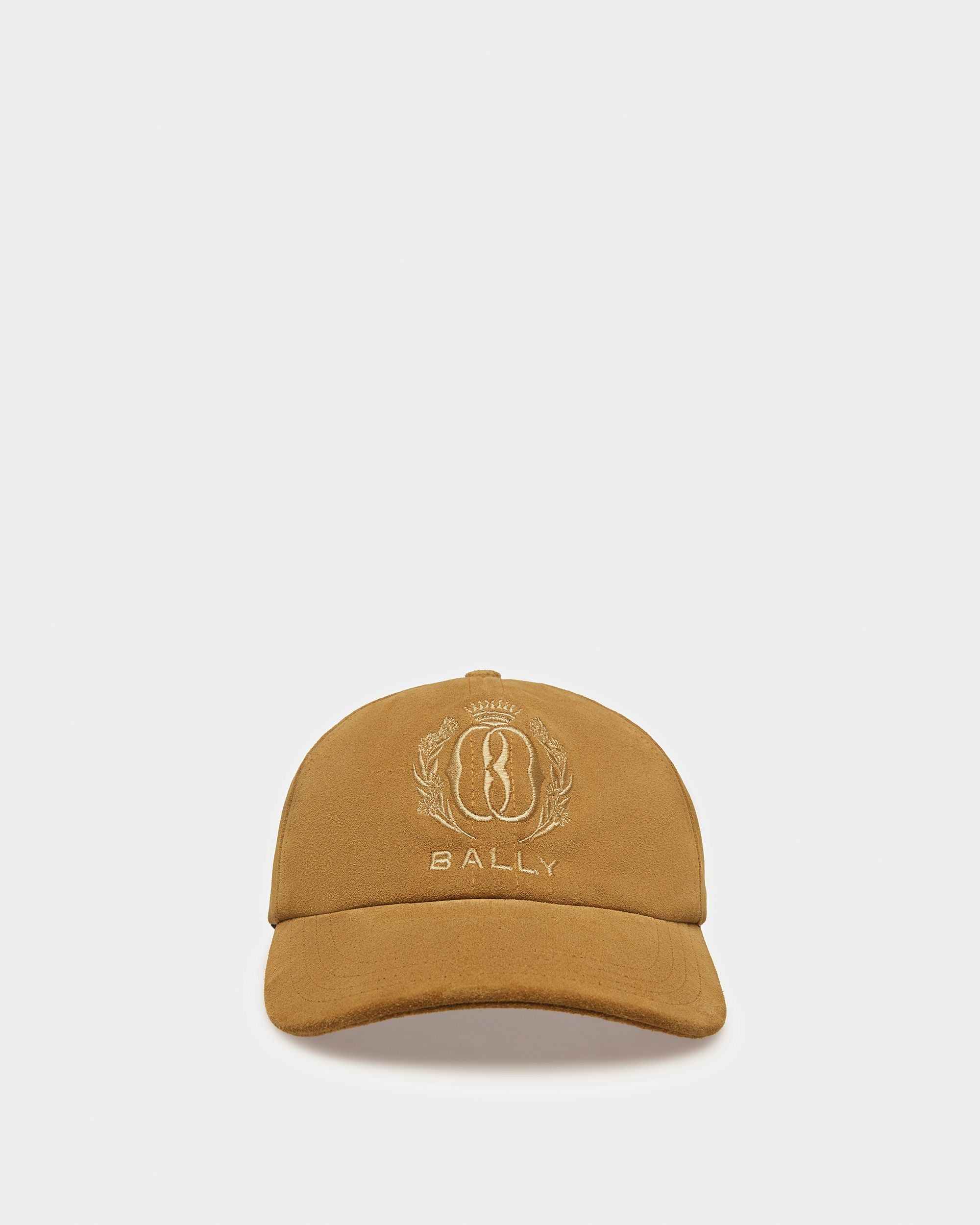 Casquette De Baseball Brodée En Cuir Couleur Désert - Homme - Bally - 01