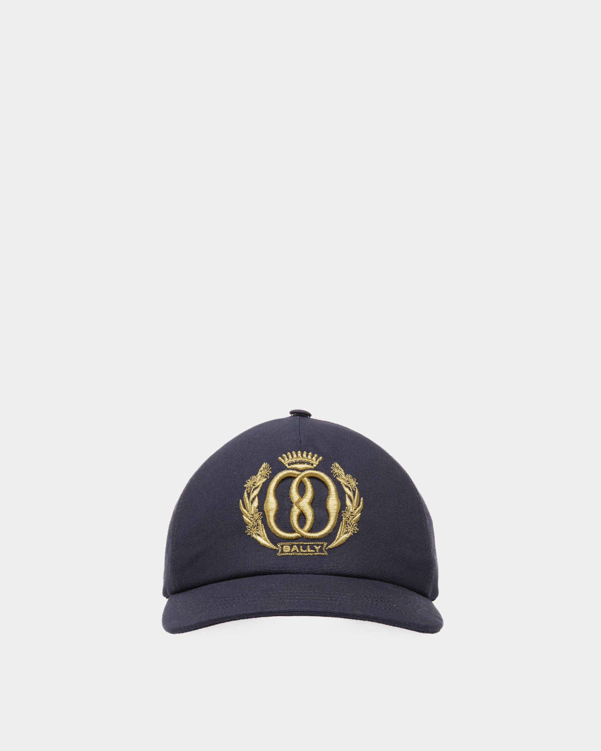 Casquette de baseball Emblem Coton bleu nuit - Homme - Bally - 01