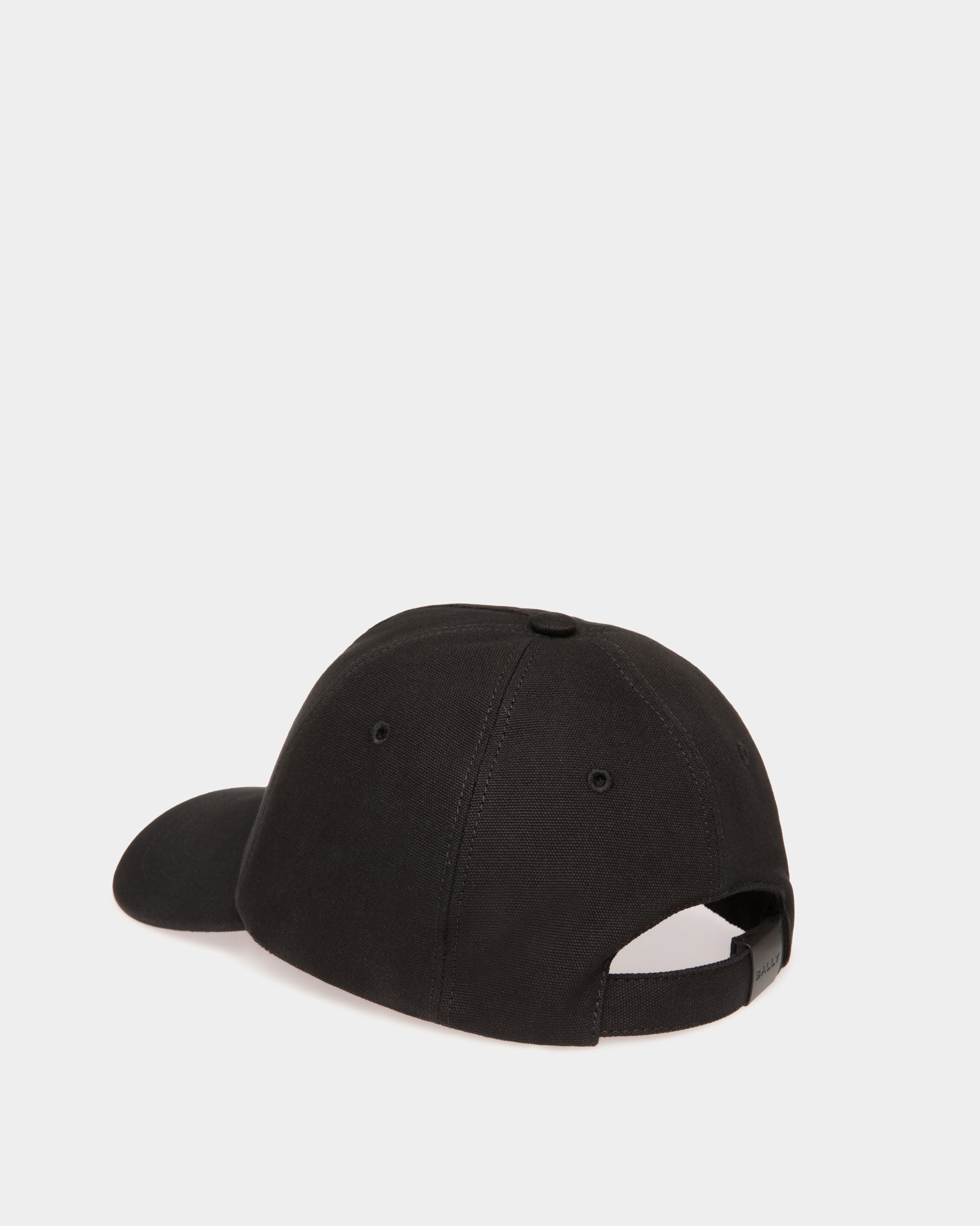 Casquette De Baseball En Coton Noir Avec Broderie Emblem - Homme - Bally - 02