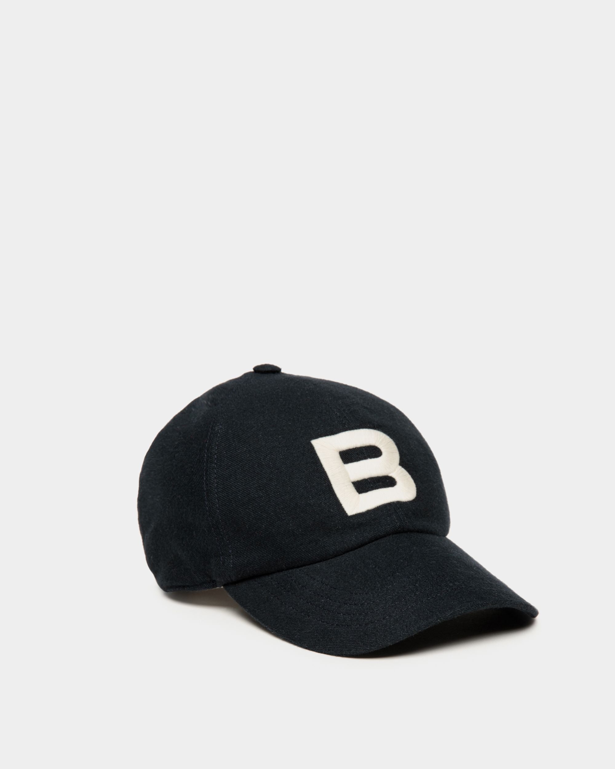 Casquette De Baseball Avec Logo En Coton Navy Blue - Homme - Bally - 01