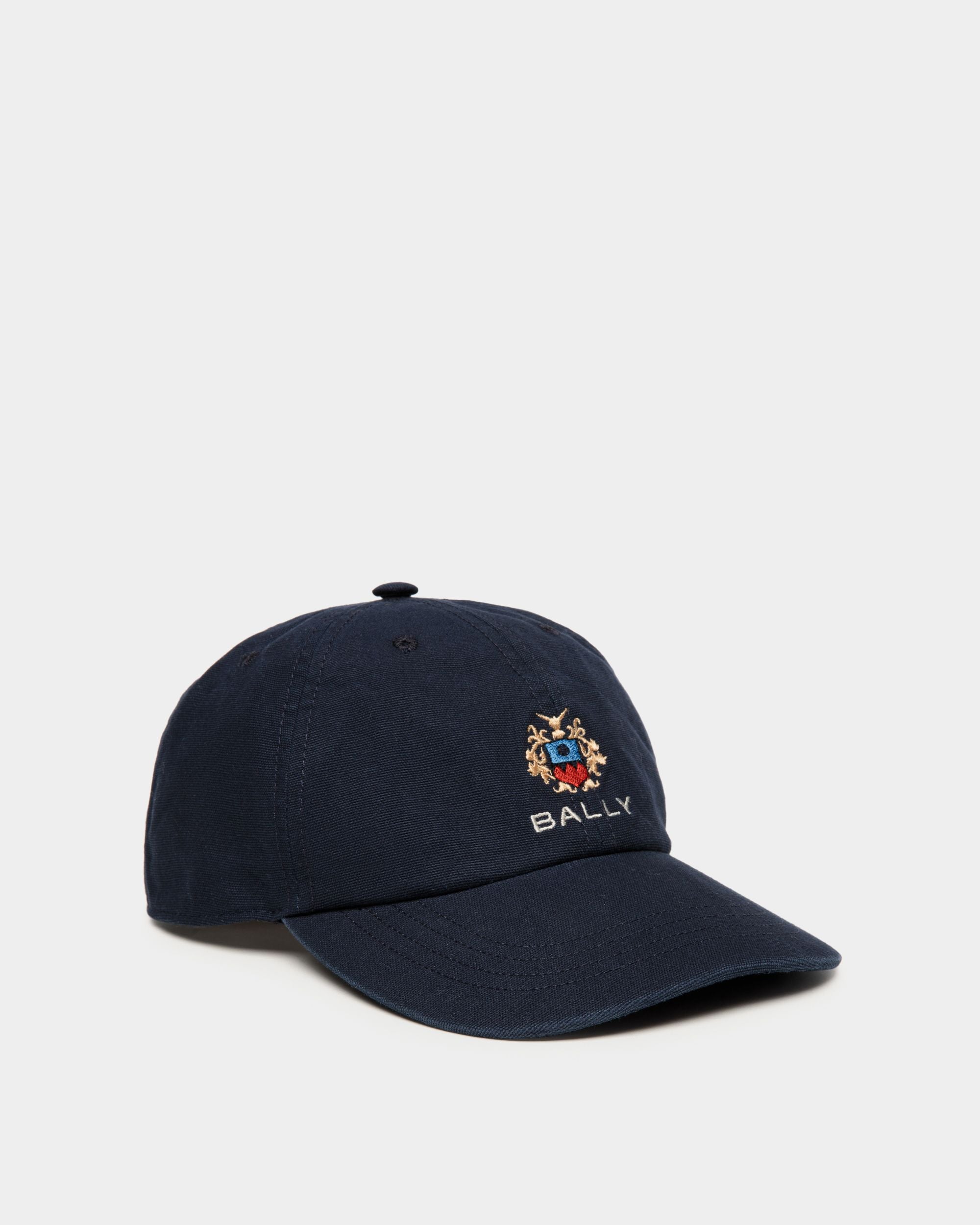 Casquette De Baseball Avec Logo Bally Crest En Coton Navy Blue - Homme - Bally - 01