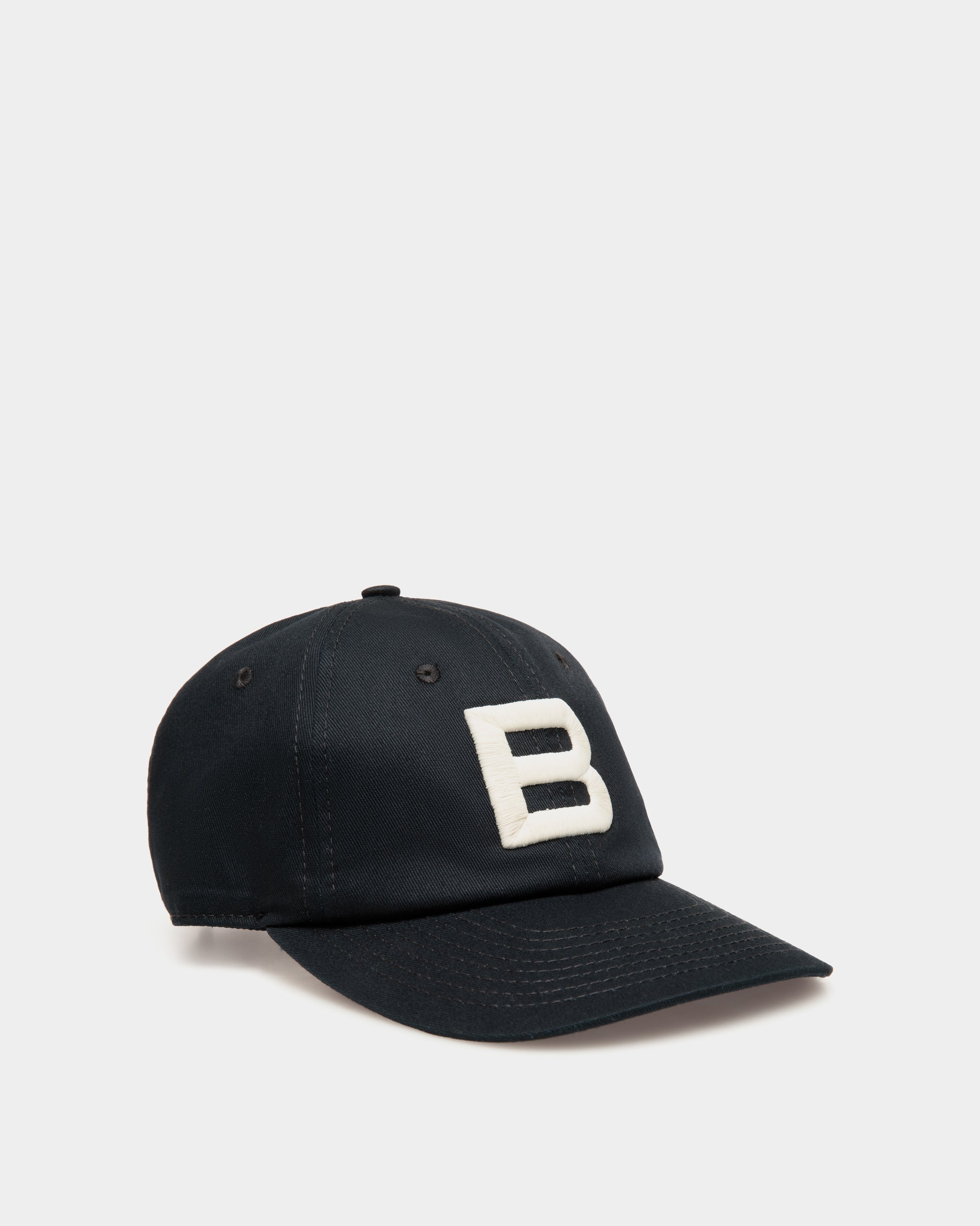 Casquette De Baseball En Coton Navy Blue - Homme - Bally - 01