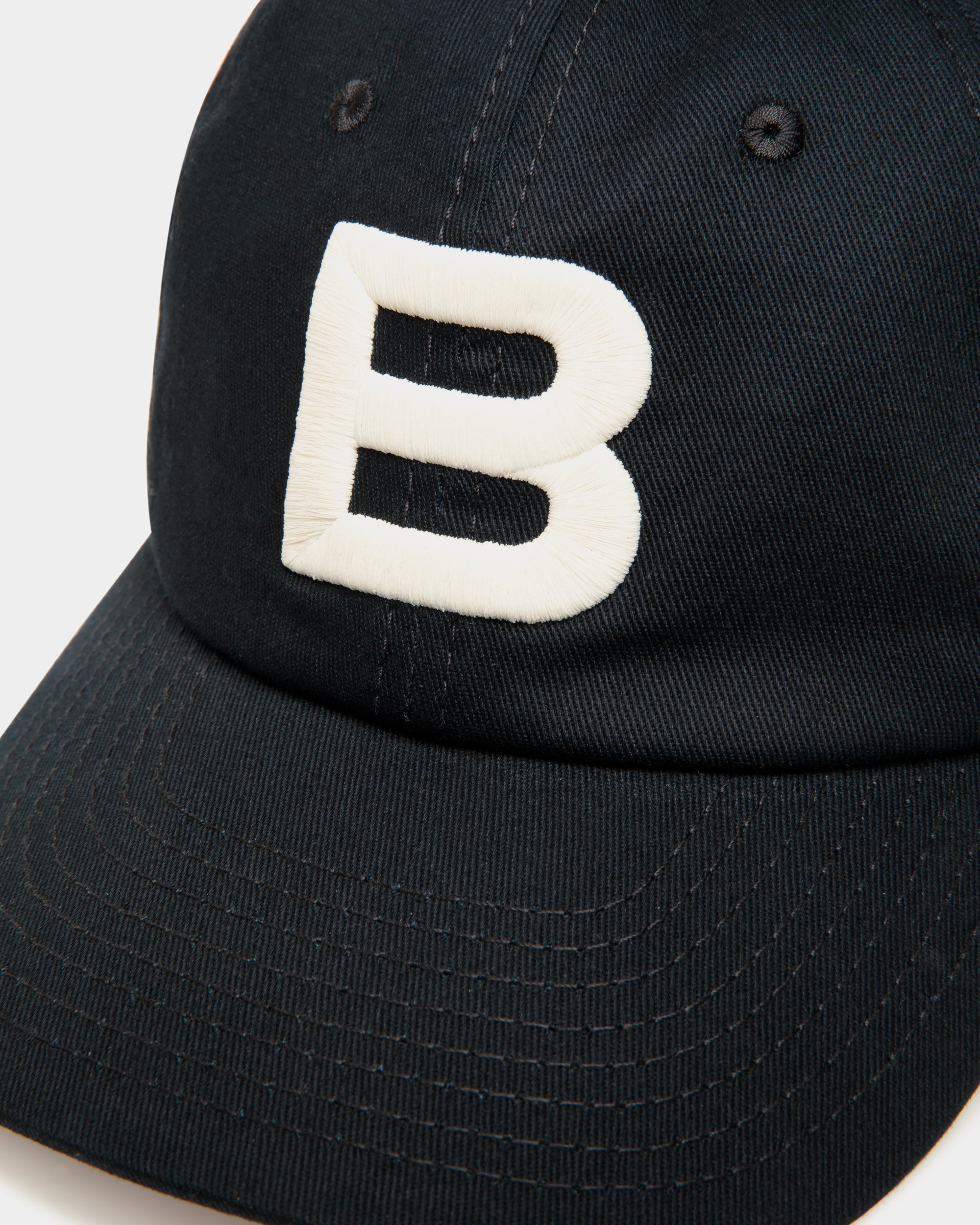 Casquette De Baseball En Coton Navy Blue - Homme - Bally - 03