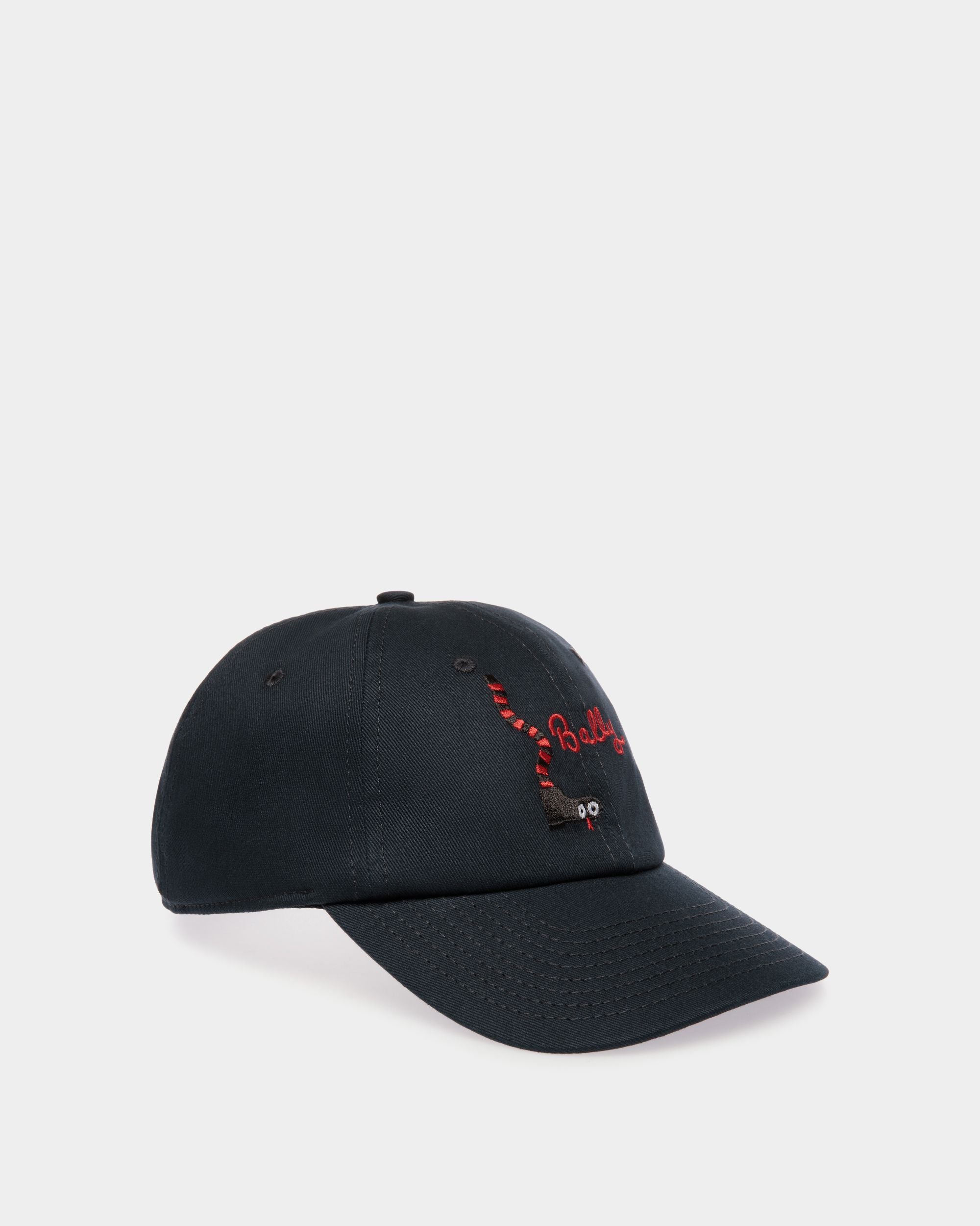 Casquette De Baseball En Coton Navy Blue - Homme - Bally - 01