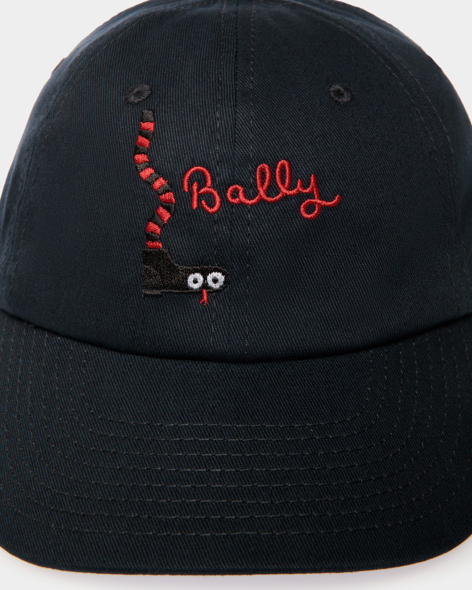 Casquette De Baseball En Coton Navy Blue - Homme - Bally - 04