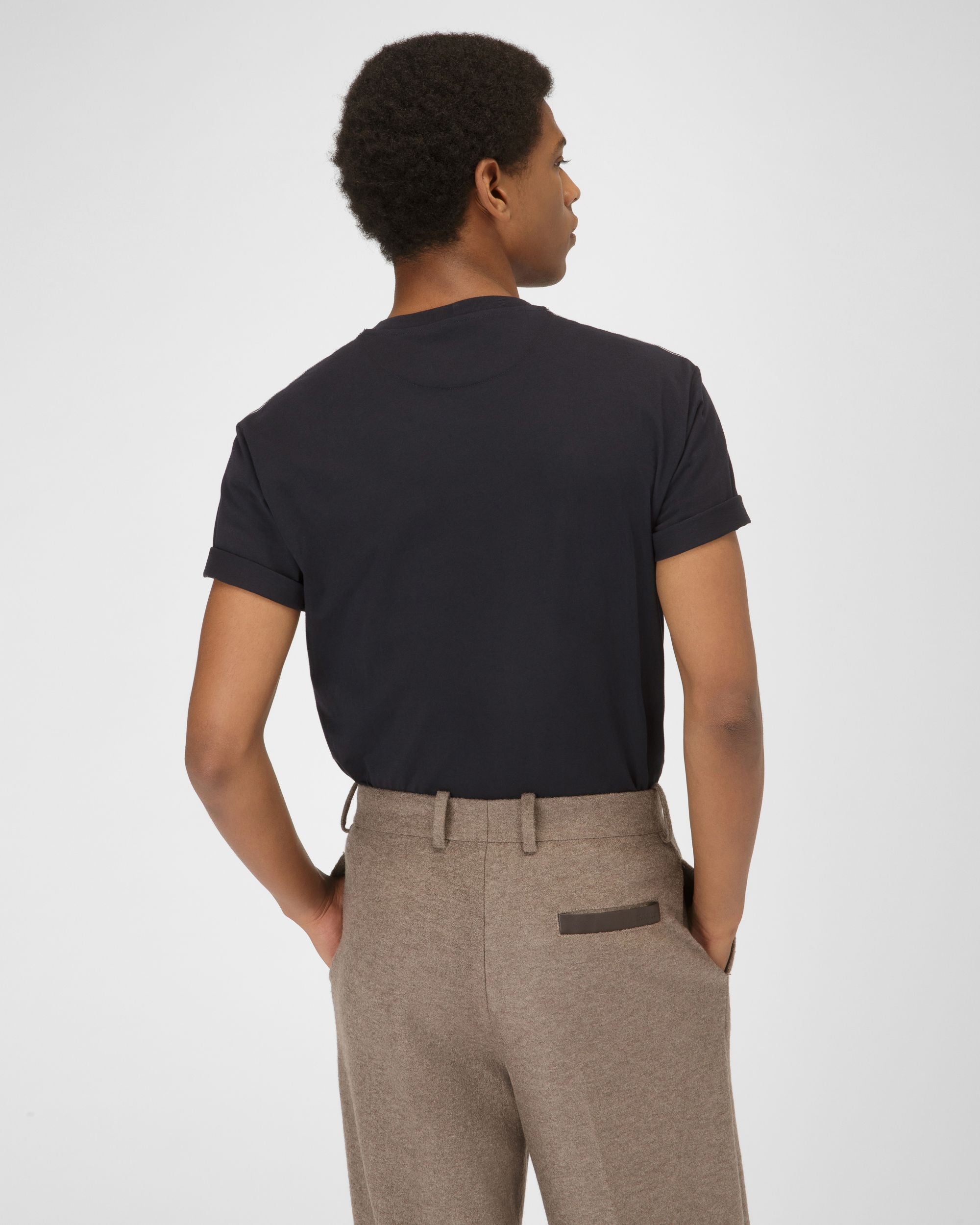 T-Shirt En Coton Noir - Homme - Bally - 03