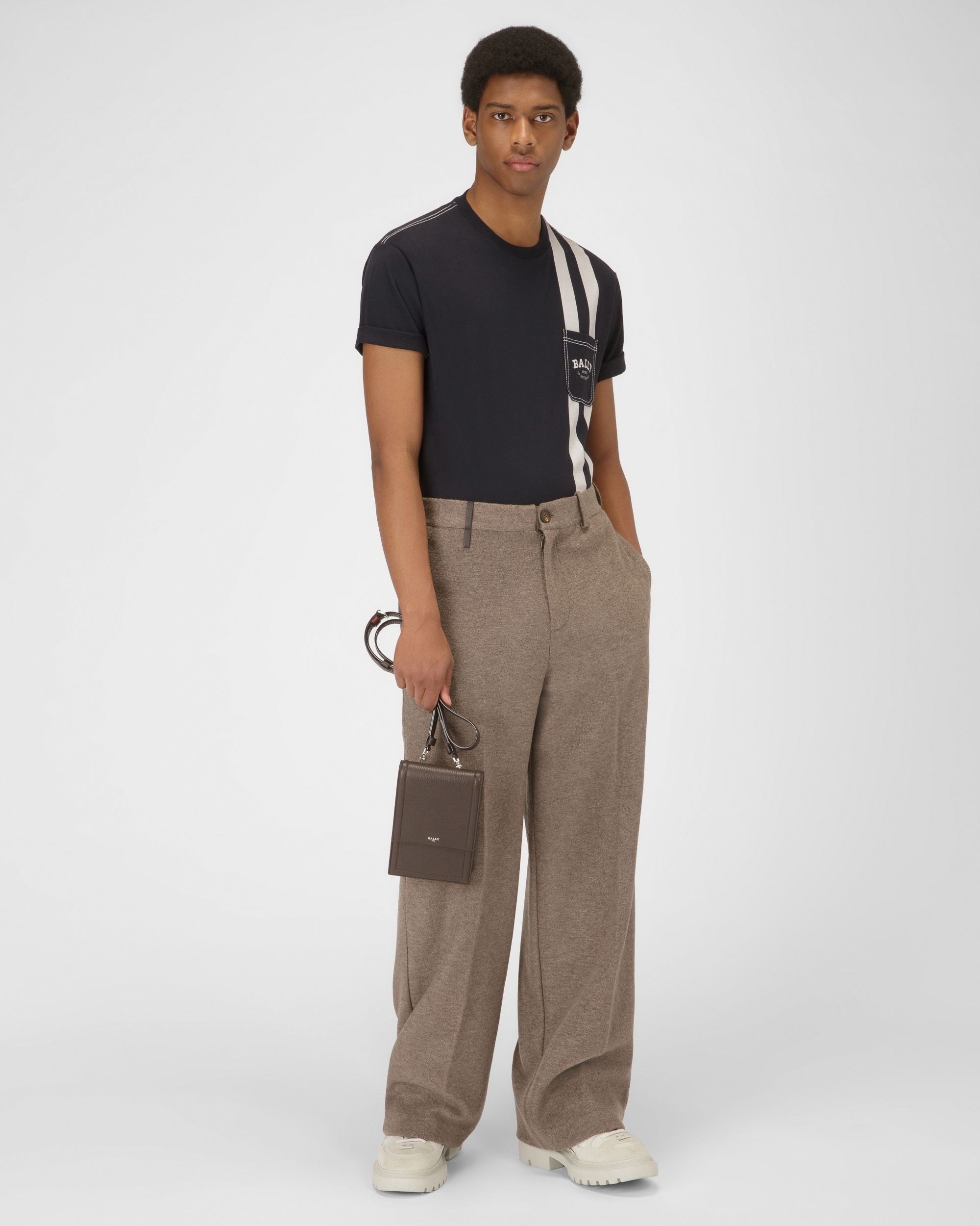 T-Shirt En Coton Noir - Homme - Bally - 04