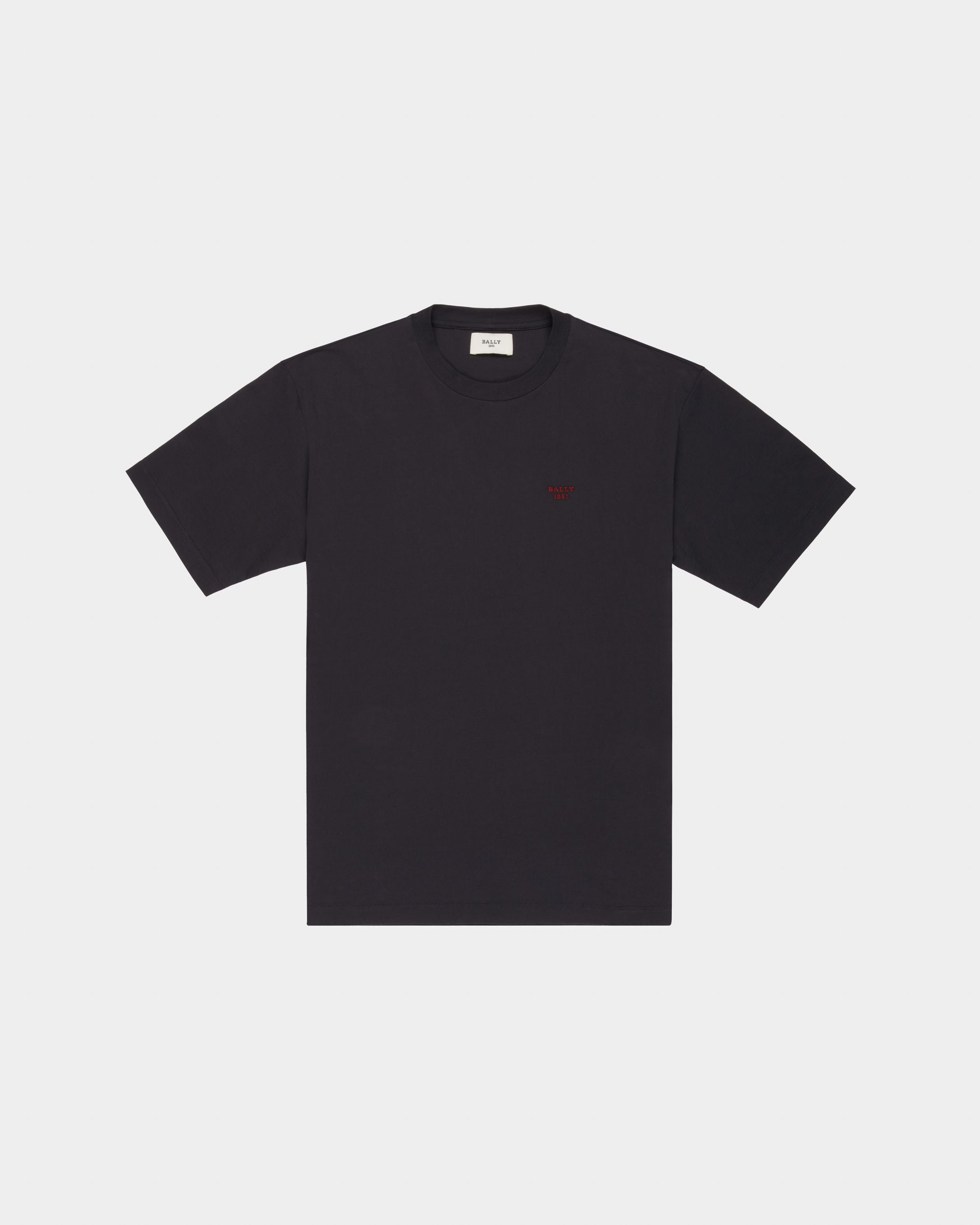 T-Shirt En Coton Biologique Bleu Marine - Homme - Bally - 04