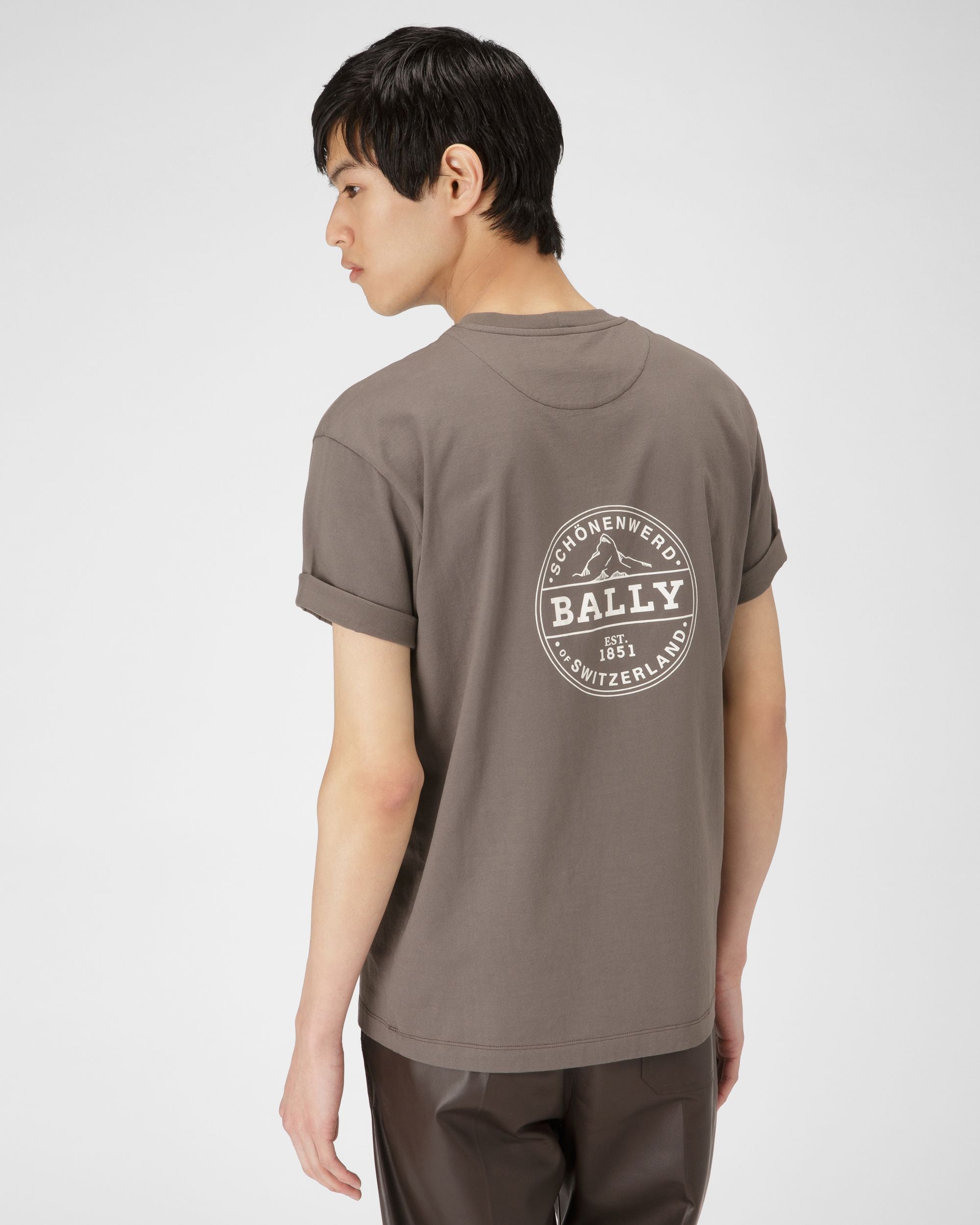T-Shirt En Coton Biologique Vert - Homme - Bally - 03