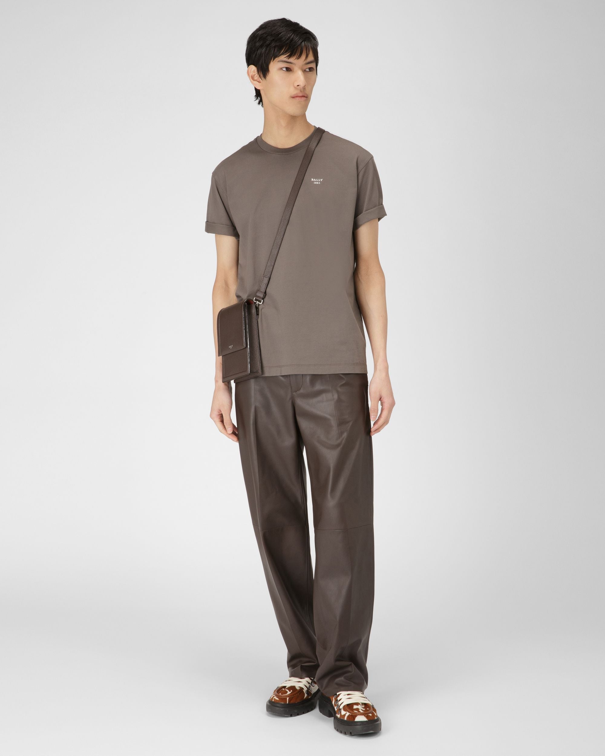 T-Shirt En Coton Biologique Vert - Homme - Bally - 05