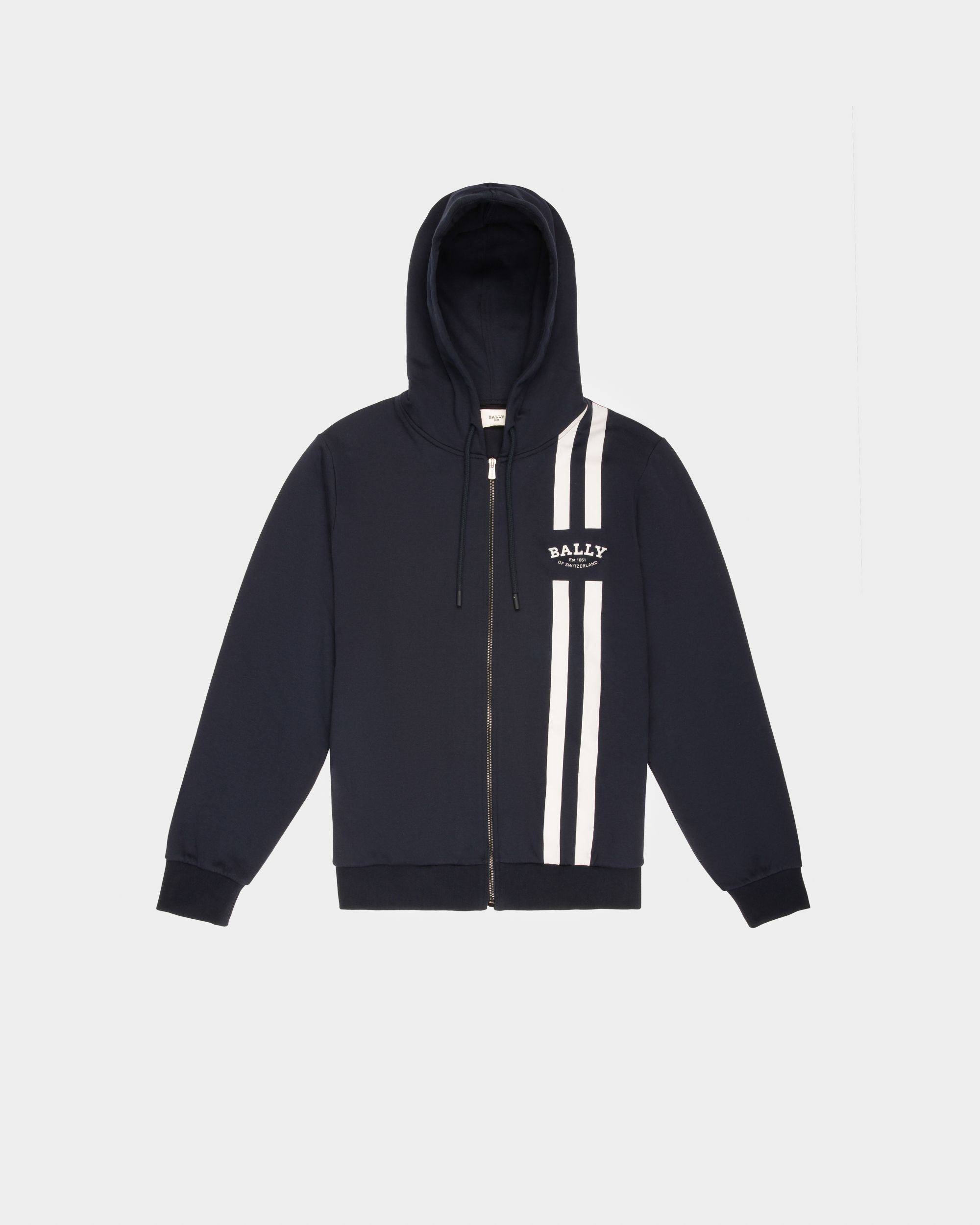 Sweat-Shirt En Coton Bleu Marine - Homme - Bally - 01