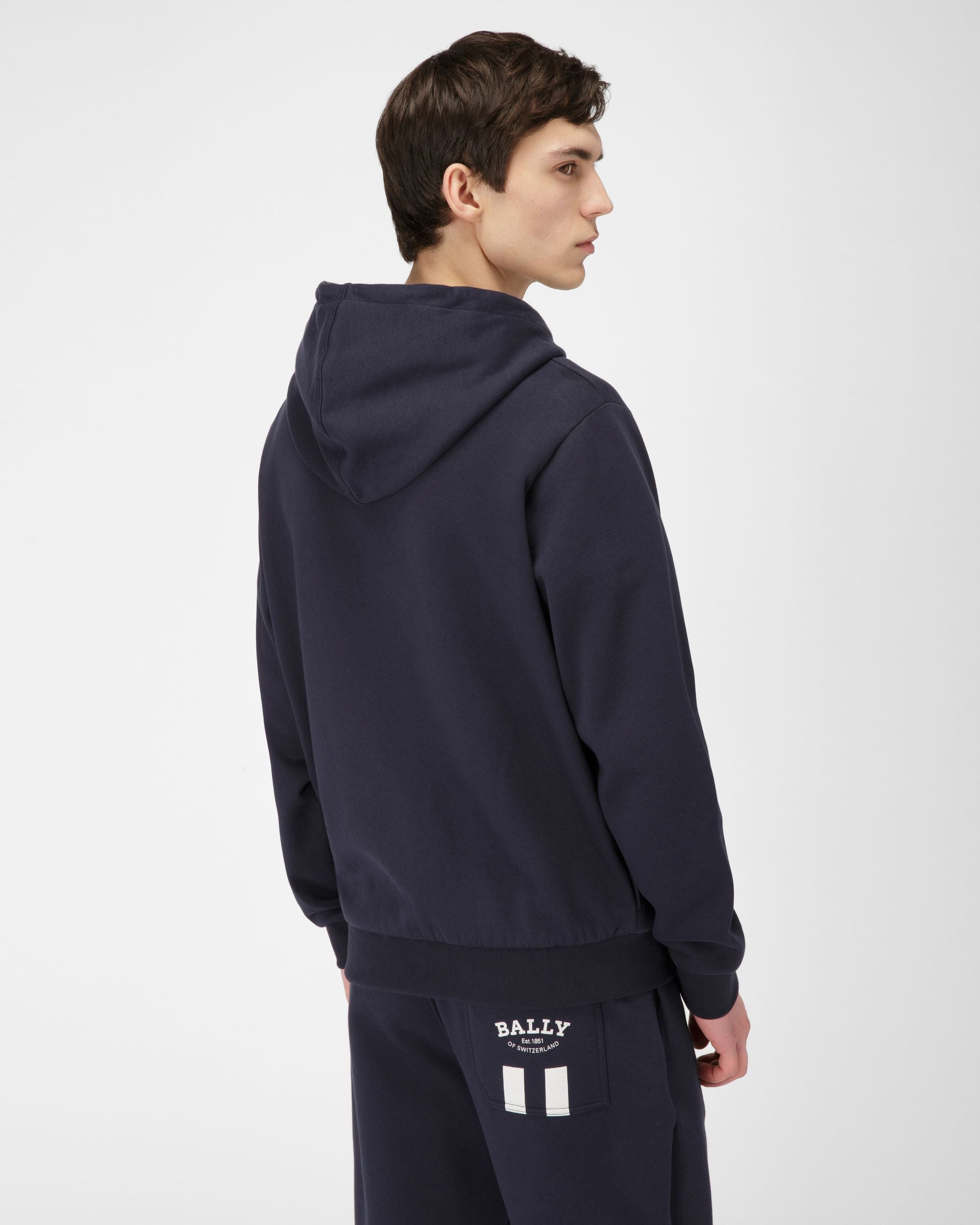 Sweat-Shirt En Coton Bleu Marine - Homme - Bally - 03
