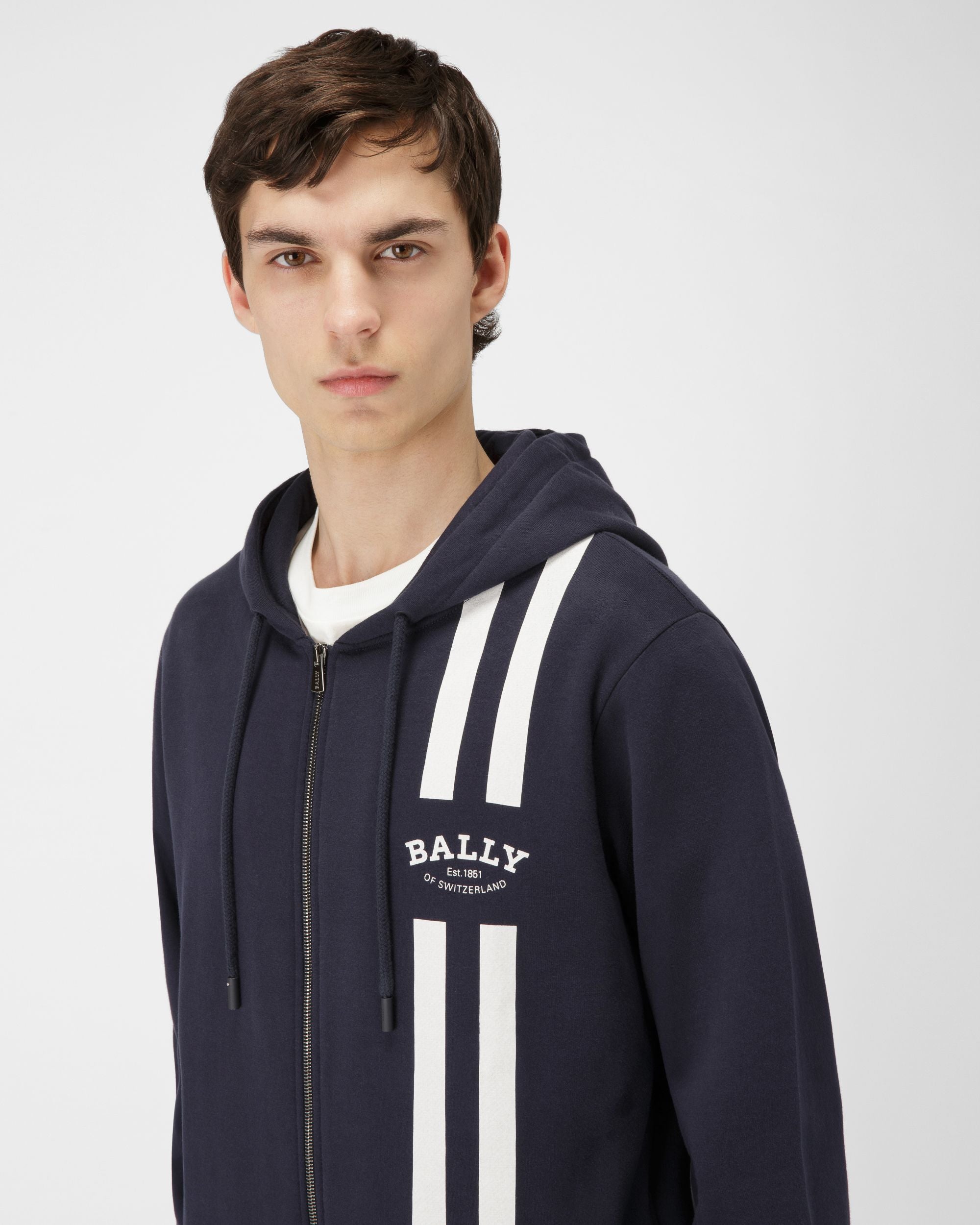 Sweat-Shirt En Coton Bleu Marine - Homme - Bally - 04