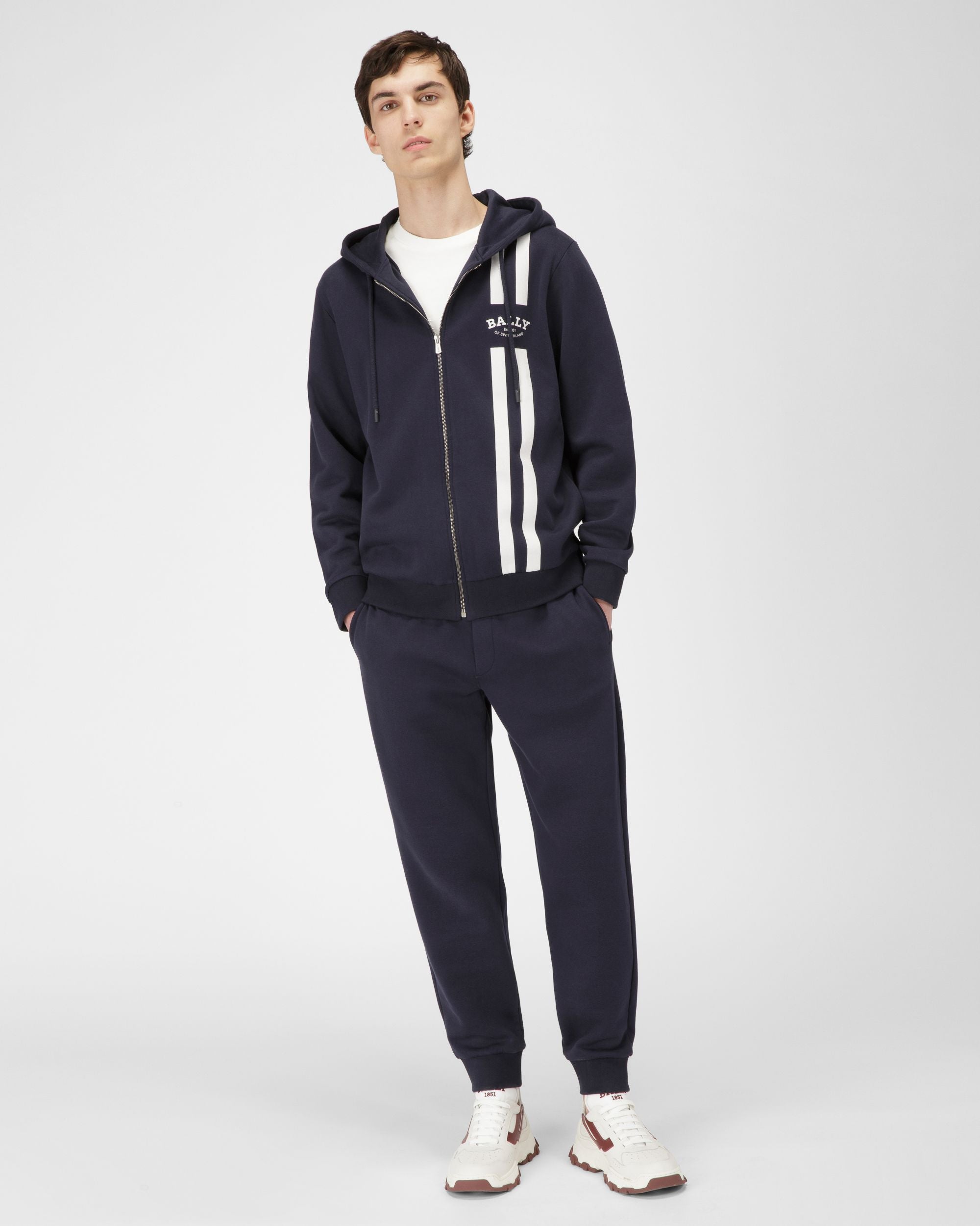 Sweat-Shirt En Coton Bleu Marine - Homme - Bally - 05