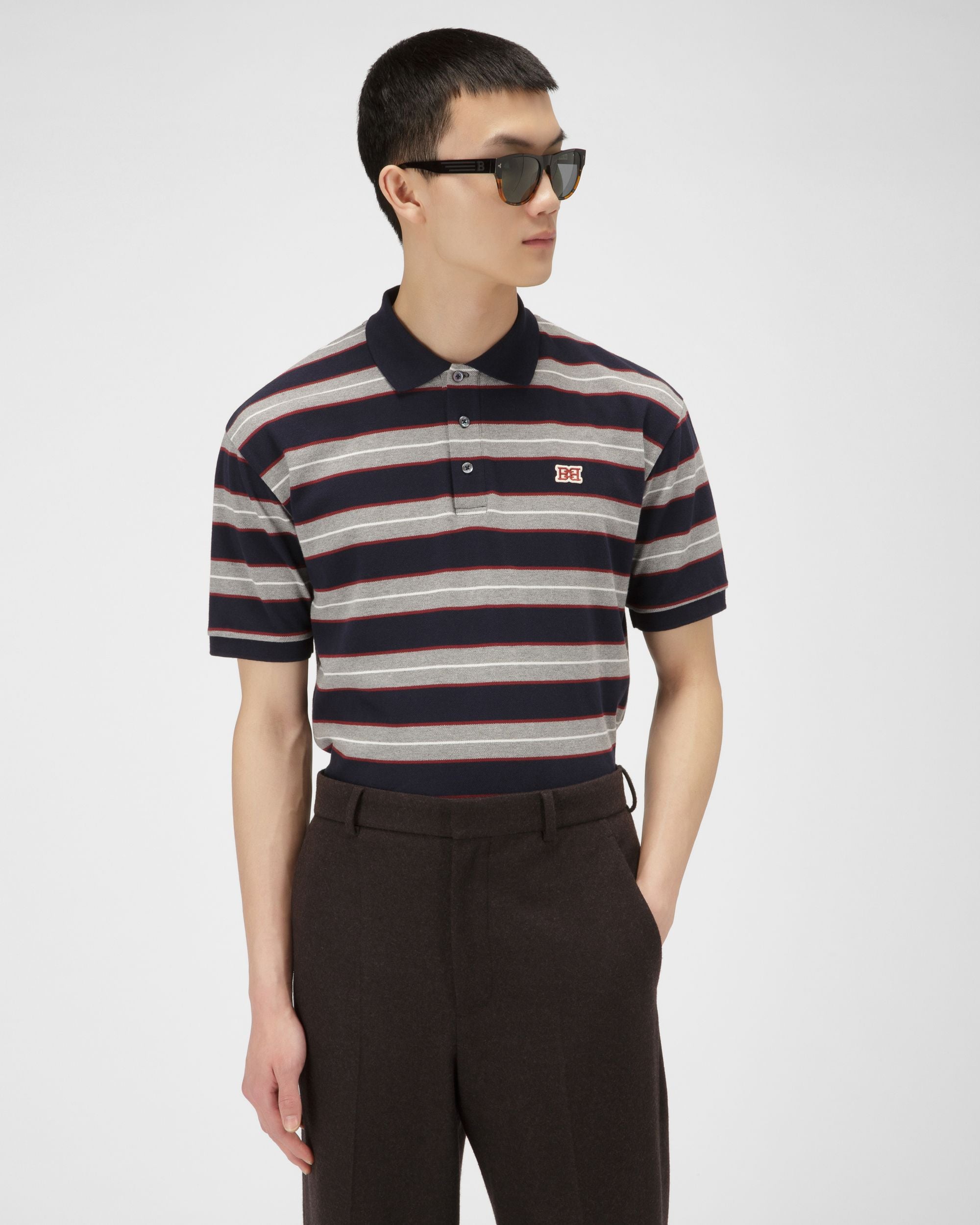 Polo En Coton Bleu Marine - Homme - Bally - 01