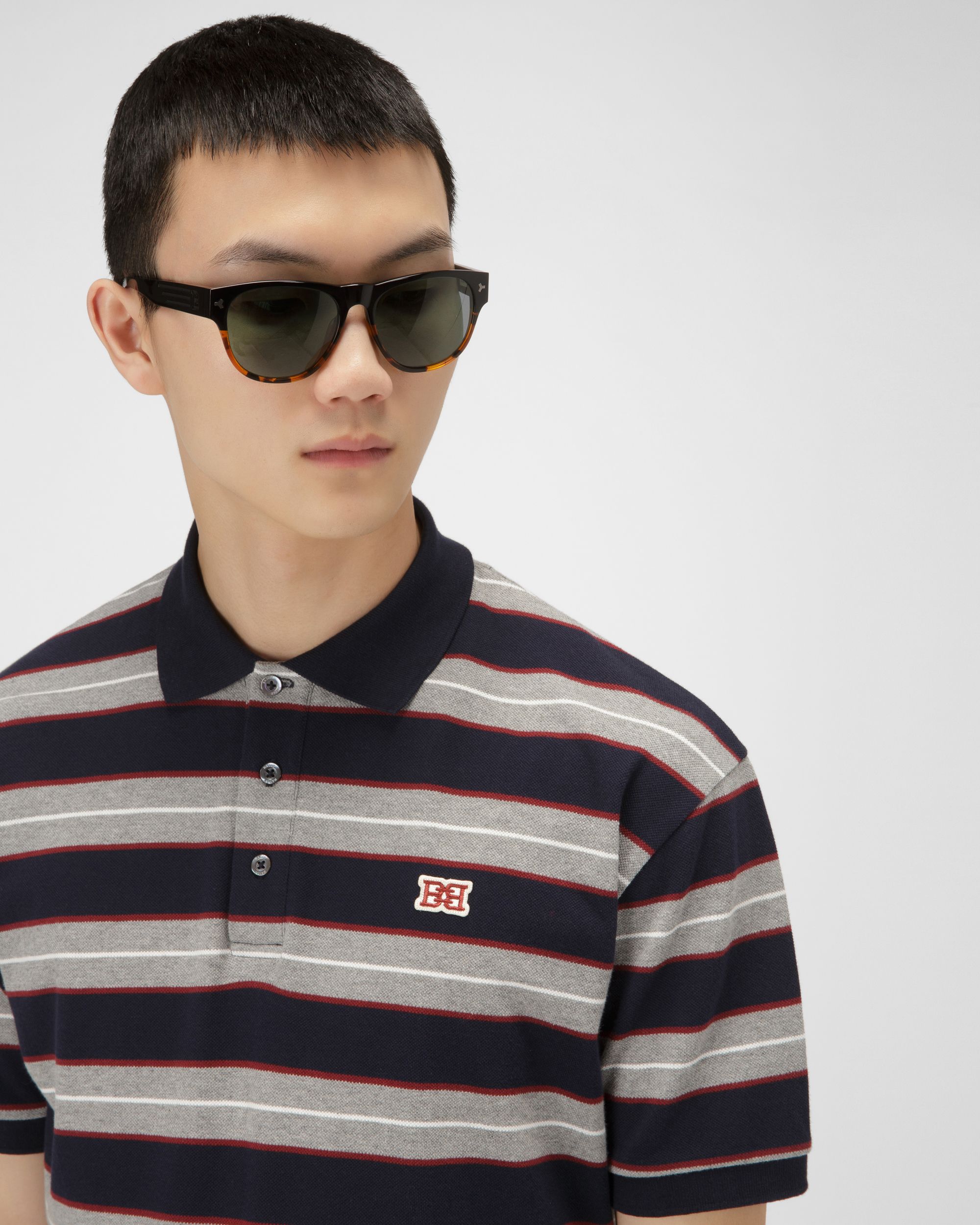 Polo En Coton Bleu Marine - Homme - Bally - 02