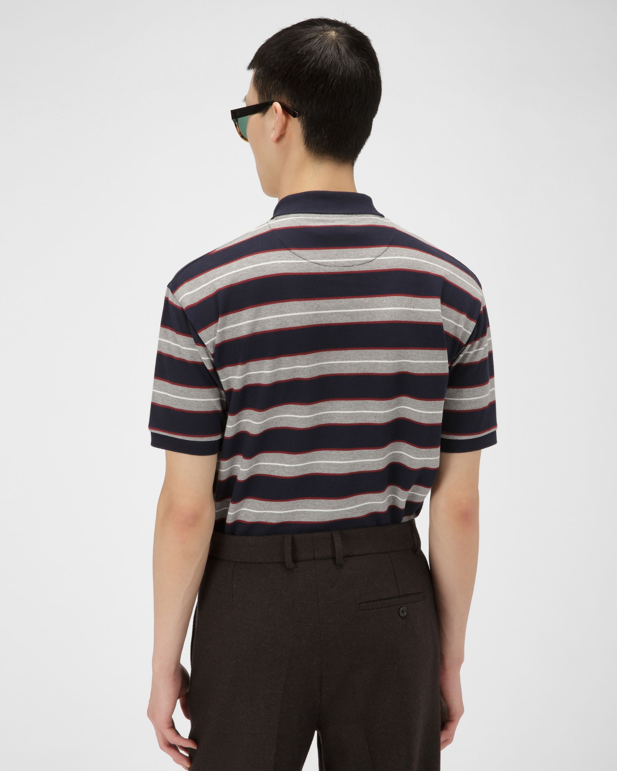 Polo En Coton Bleu Marine - Homme - Bally - 03
