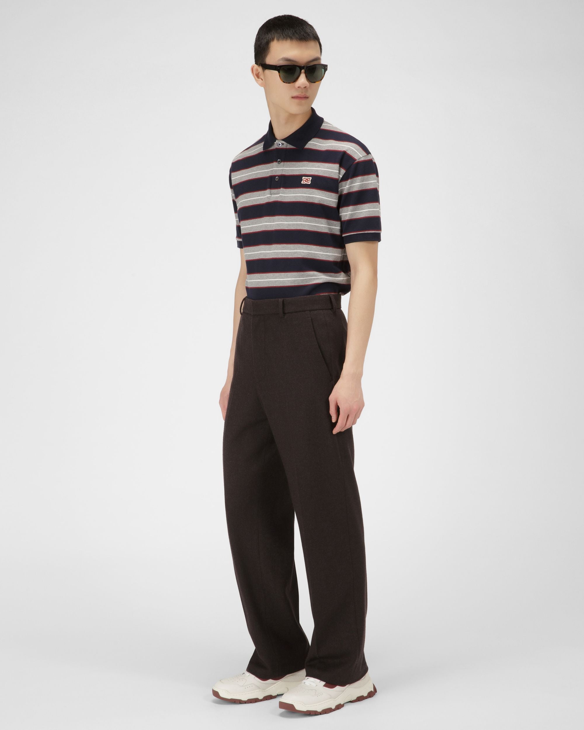 Polo En Coton Bleu Marine - Homme - Bally - 05
