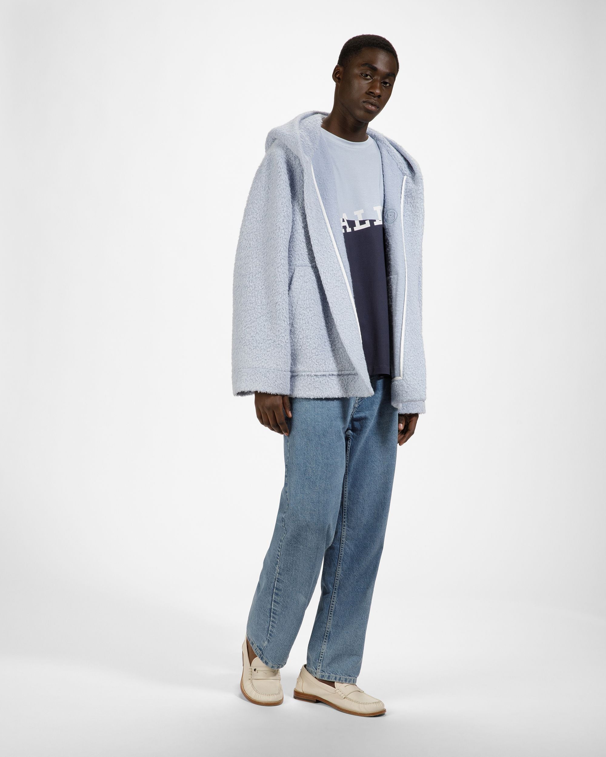 T-Shirt En Coton Bleu Clair Et Bleu Nuit - Homme - Bally - 02