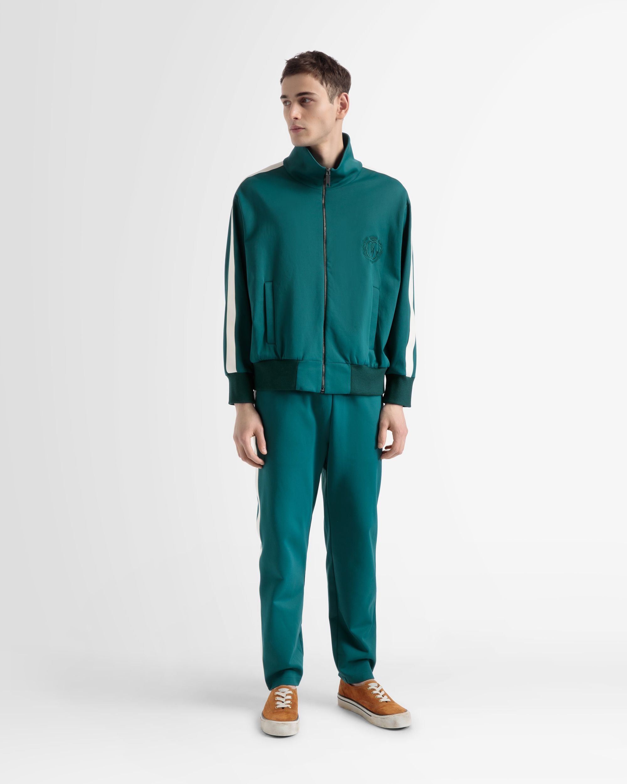 Pantalon De Sport En Coton Mélangé Vert - Homme - Bally - 02