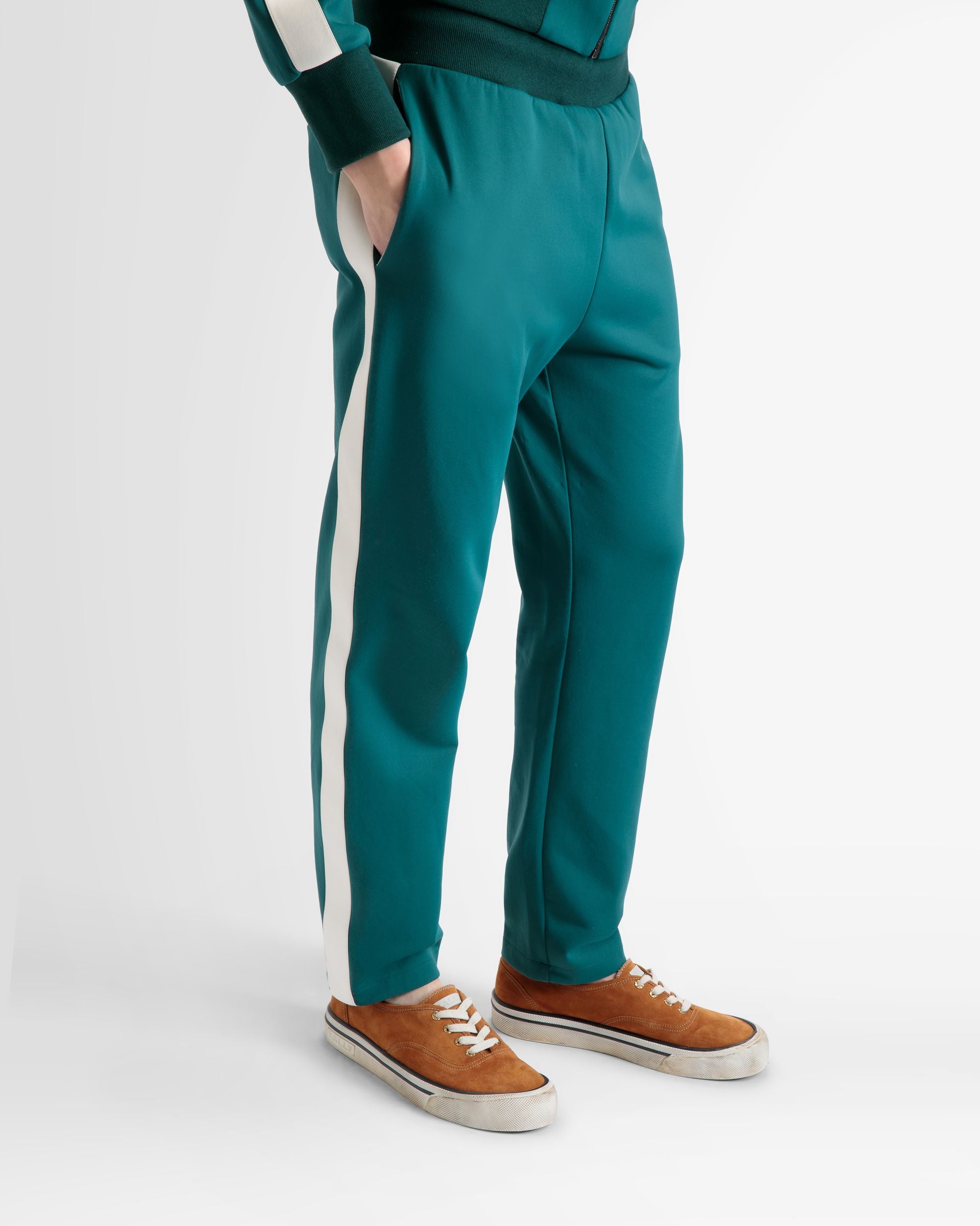 Pantalon De Sport En Coton Mélangé Vert - Homme - Bally - 03