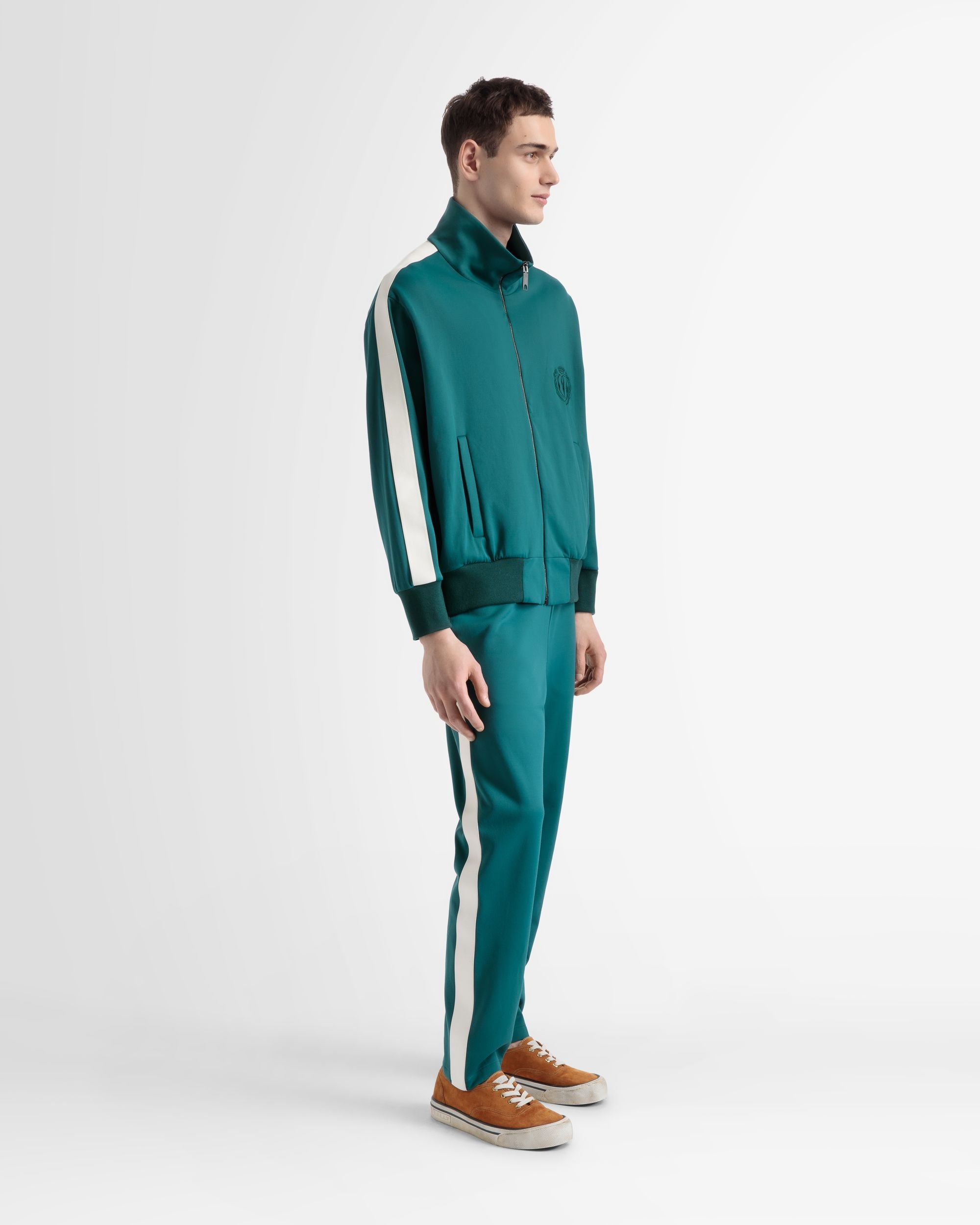 Pantalon De Sport En Coton Mélangé Vert - Homme - Bally - 05