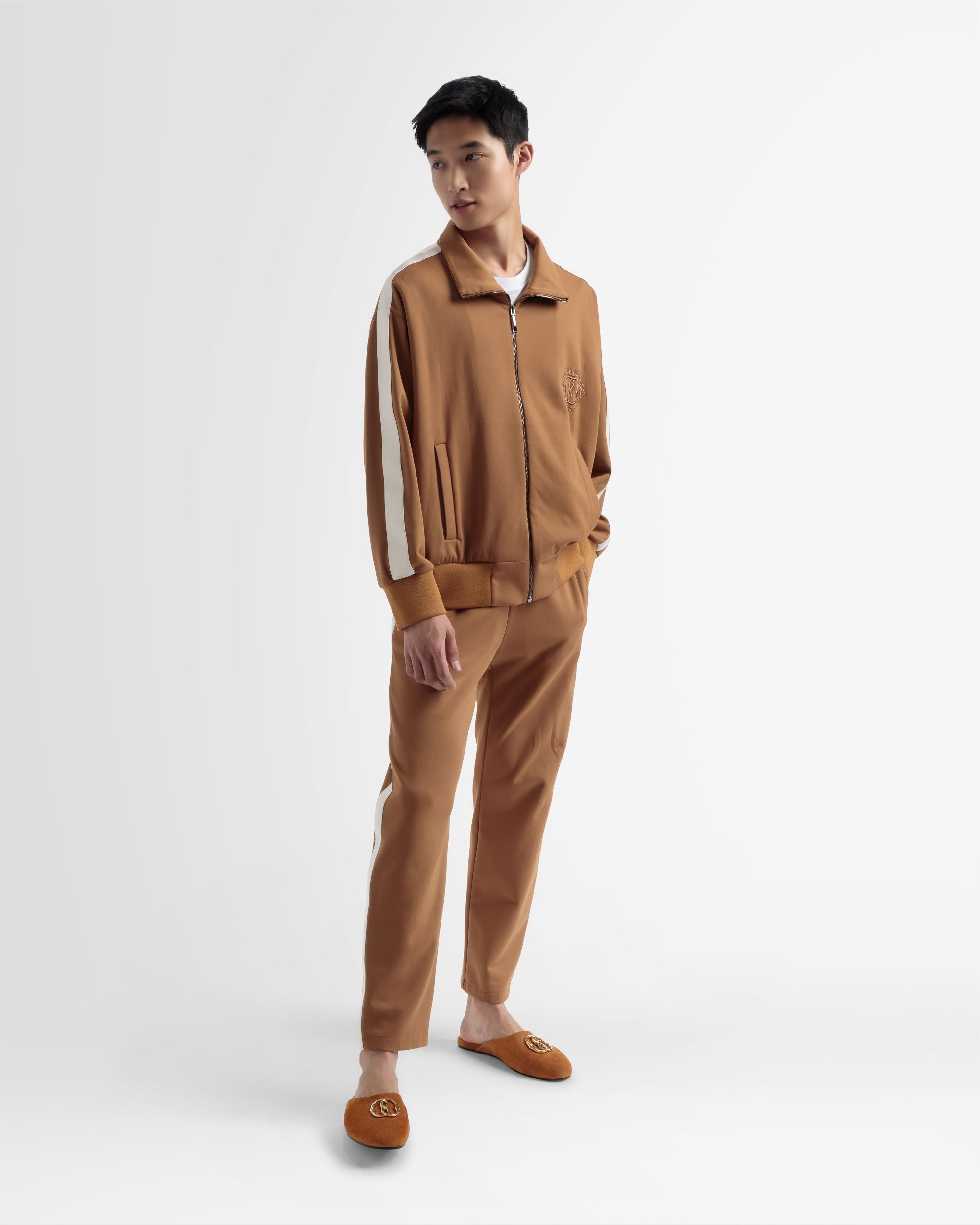 Pantalon De Sport En Coton Mélangé Couleur Désert - Homme - Bally - 02