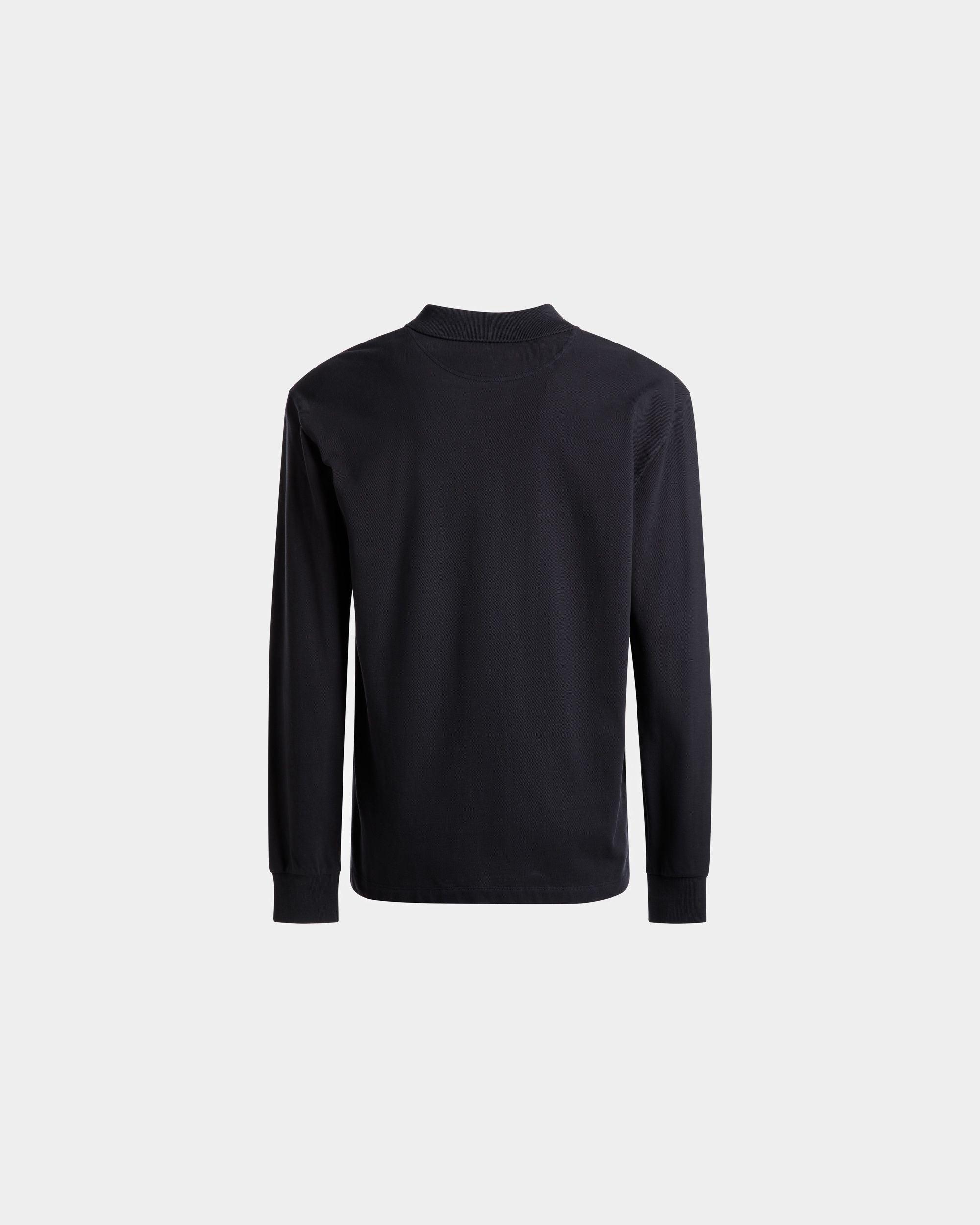 Polo à manches longues En Coton Bleu Nuit - Homme - Bally - 03