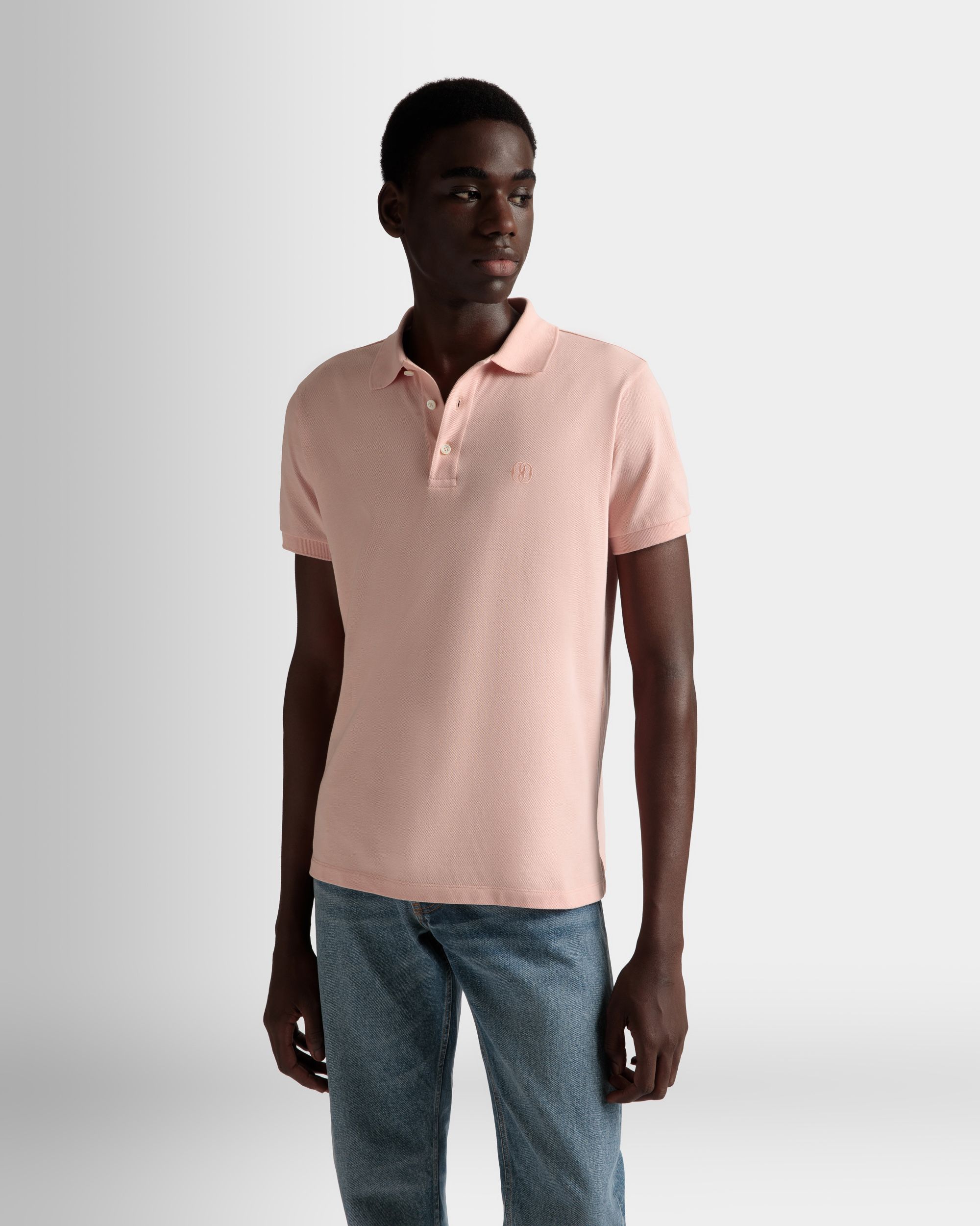 Polo à manches courtes En coton couleur Dusty Petal - Homme - Bally - 03
