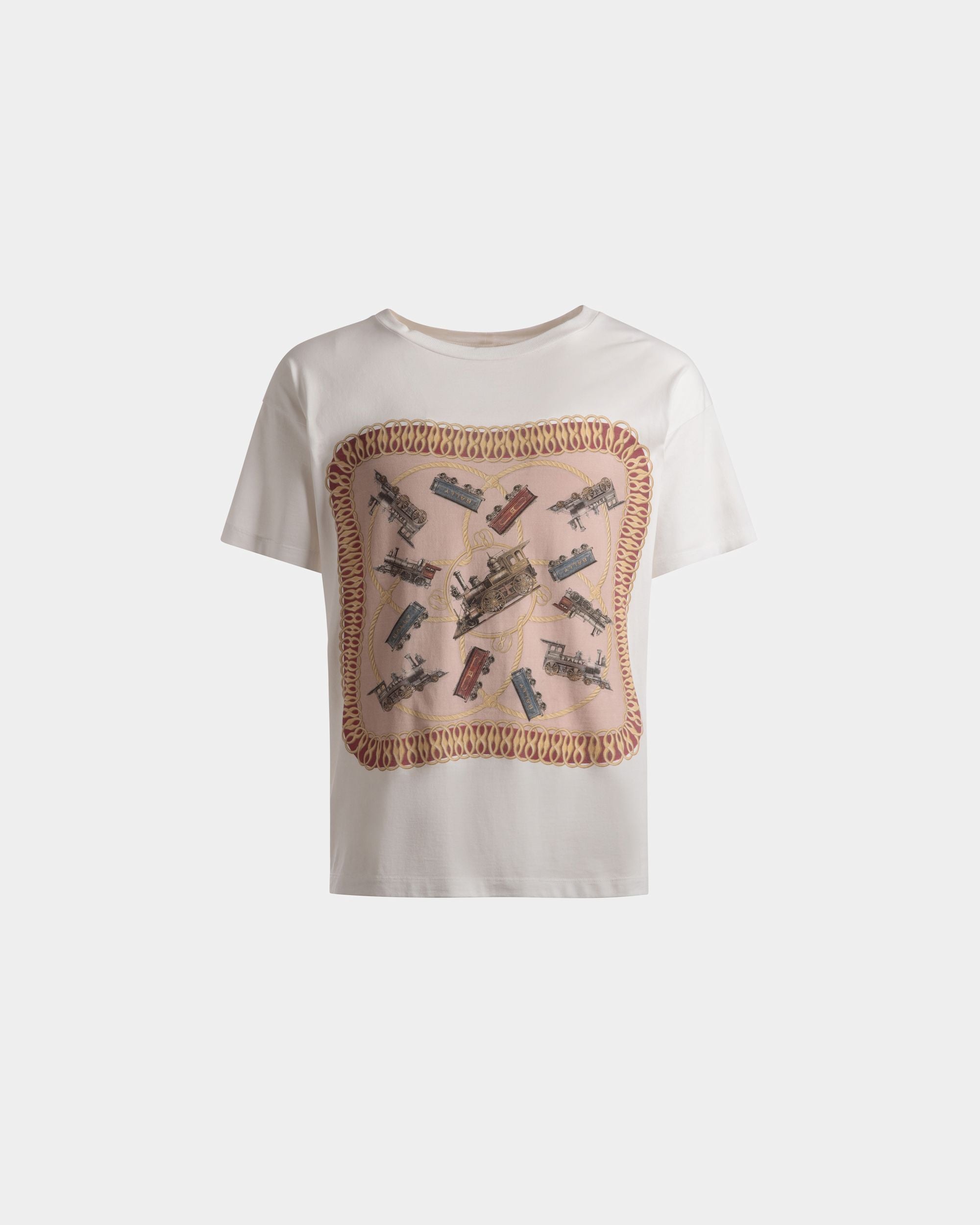 T-shirt imprimé Train En coton blanc - Homme - Bally - 01