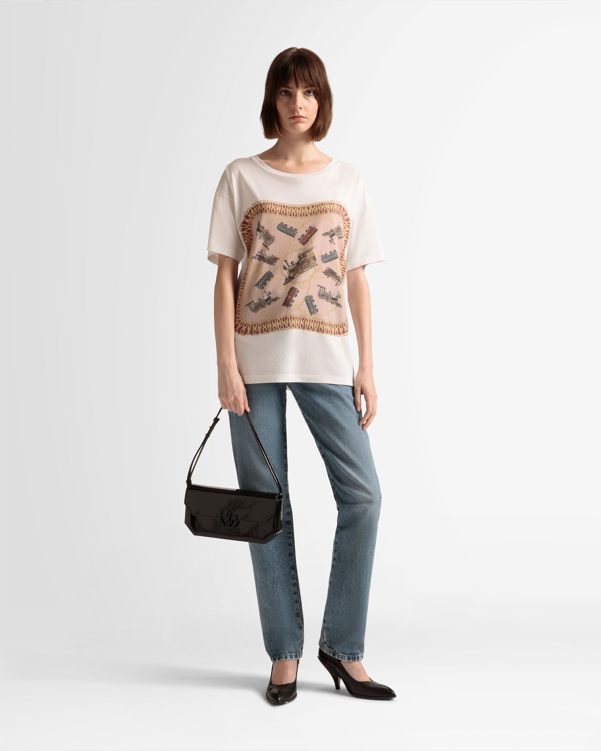 T-shirt imprimé Train En coton blanc - Homme - Bally - 02