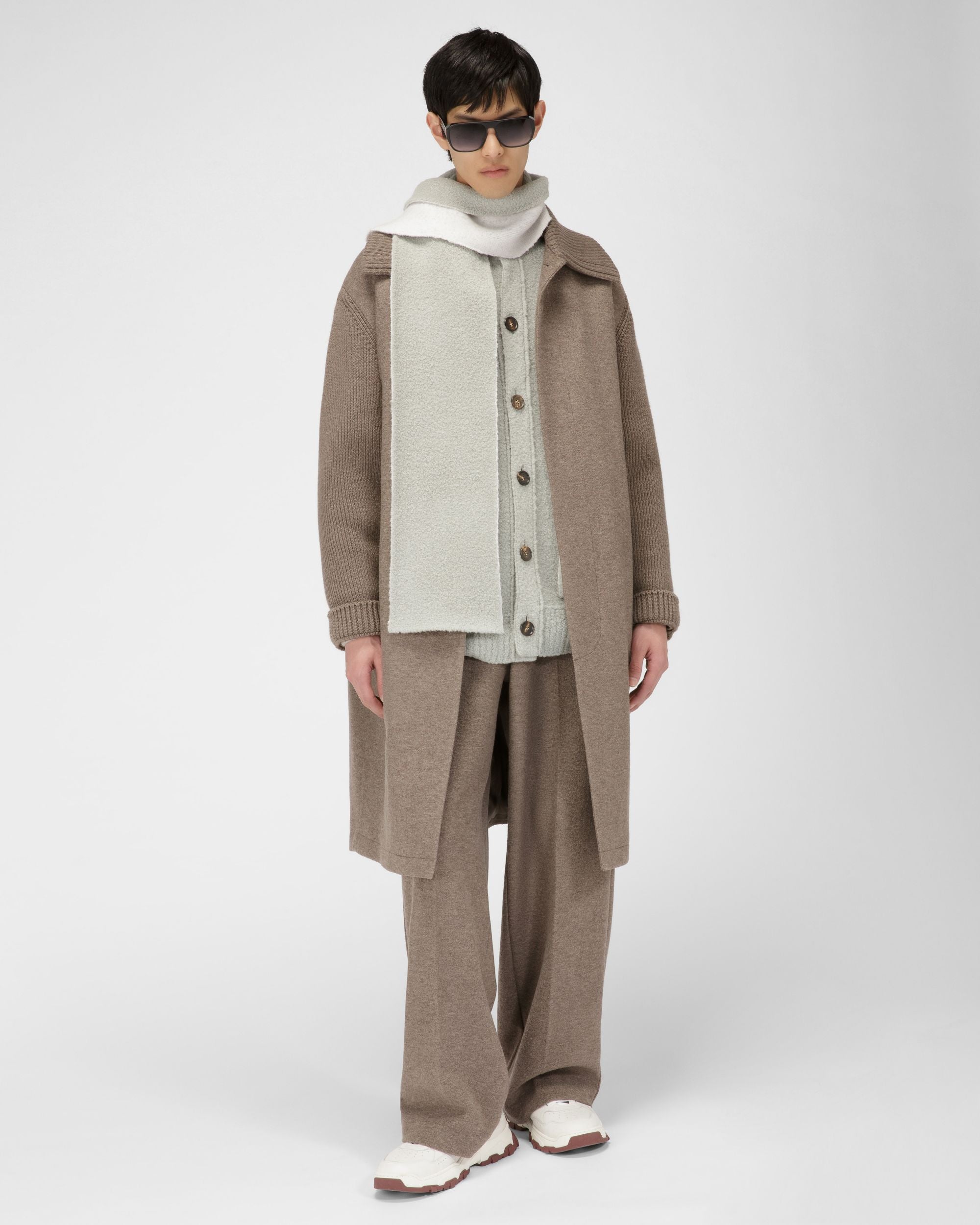 Pantalon En Laine Mélangée Taupe - Homme - Bally - 05