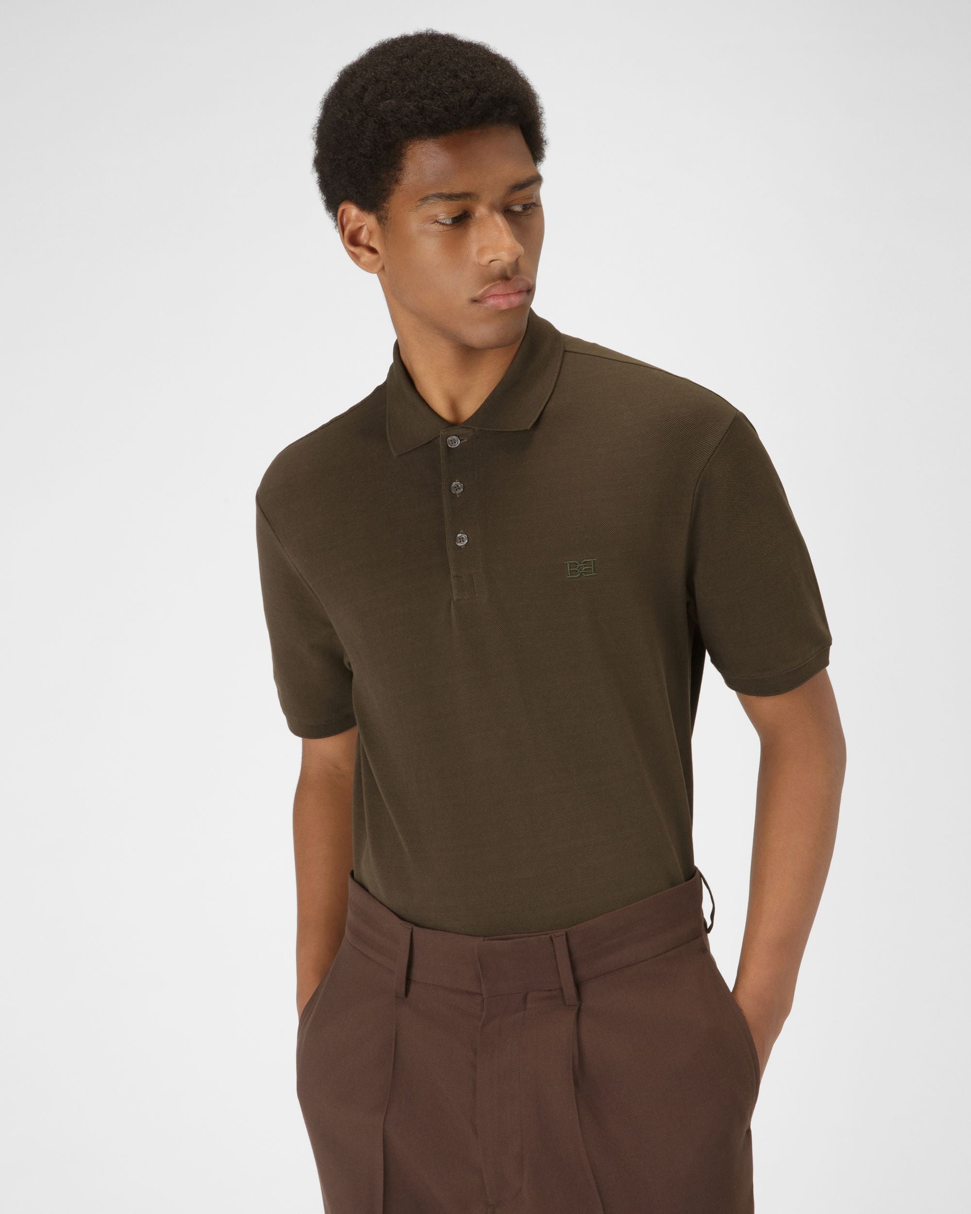 Polo En Coton Vert Militaire - Homme - Bally - 01
