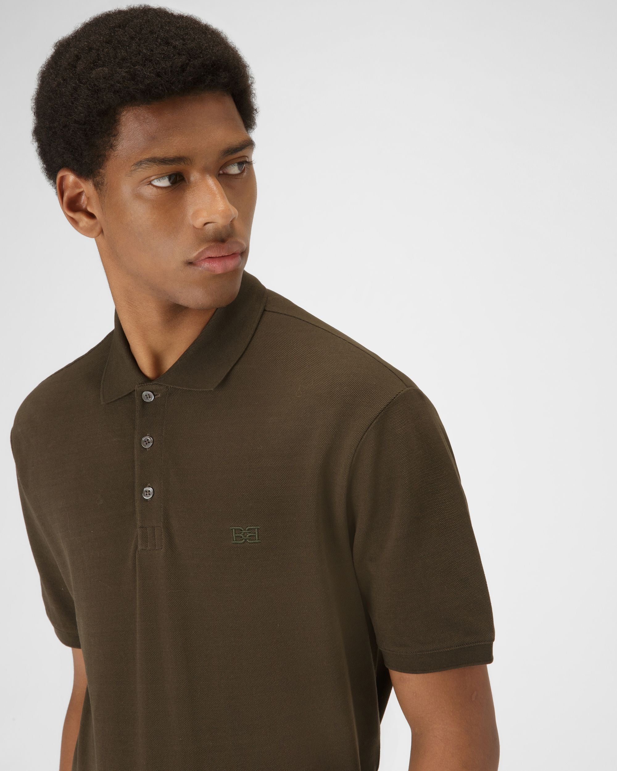 Polo En Coton Vert Militaire - Homme - Bally - 02