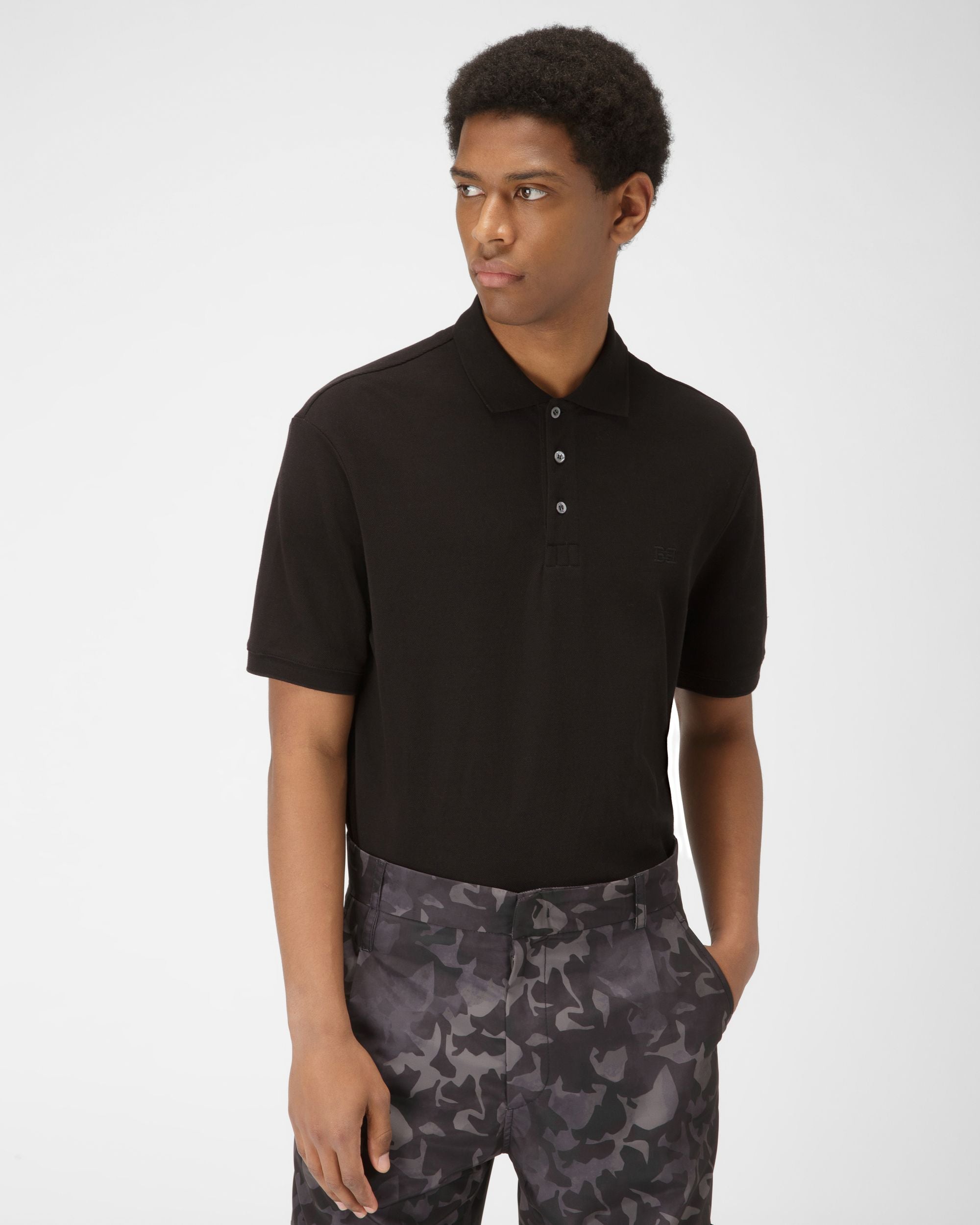 Polo En Coton Noir - Homme - Bally - 01