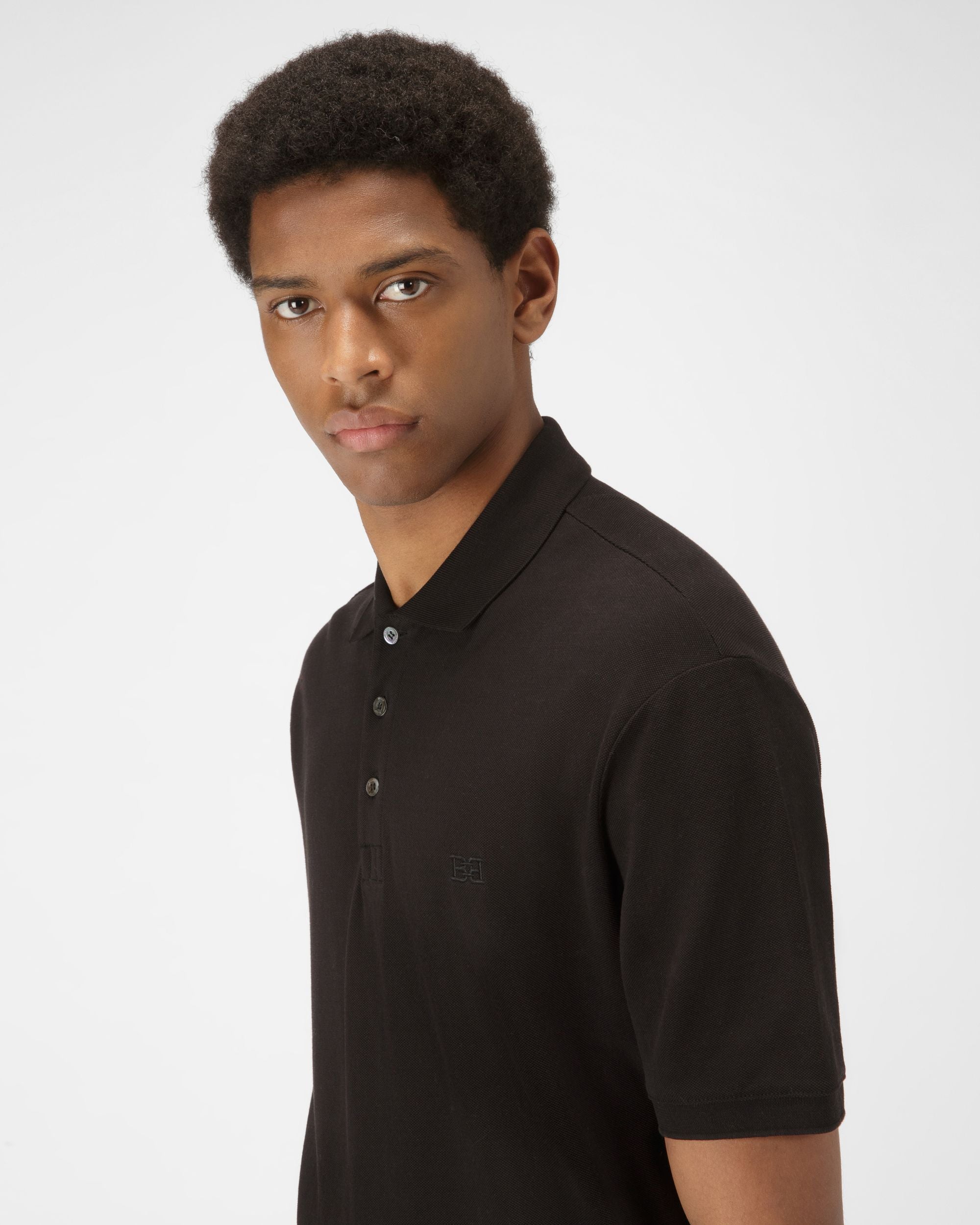Polo En Coton Noir - Homme - Bally - 02