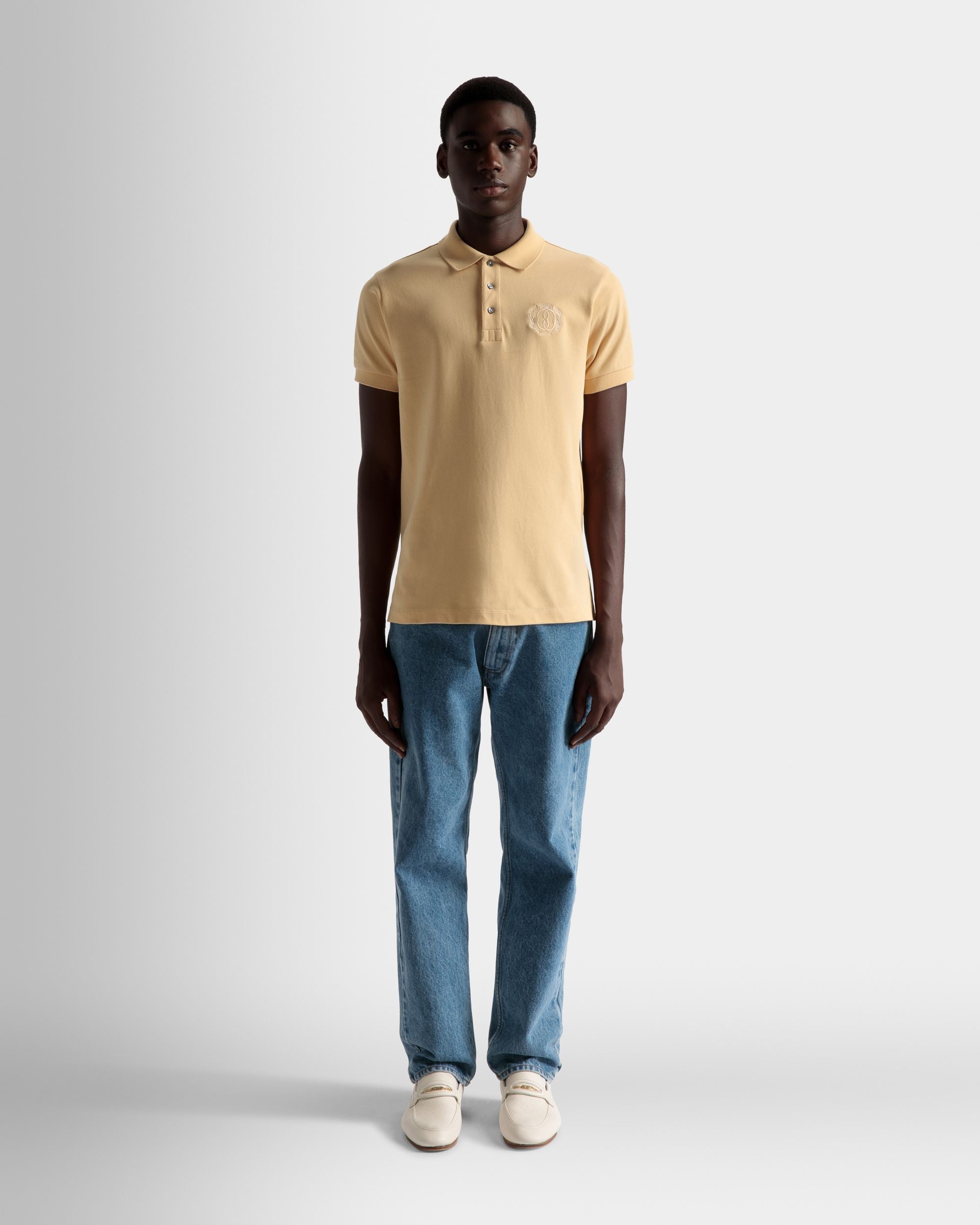Polo Emblem En Coton Crème - Homme - Bally - 02