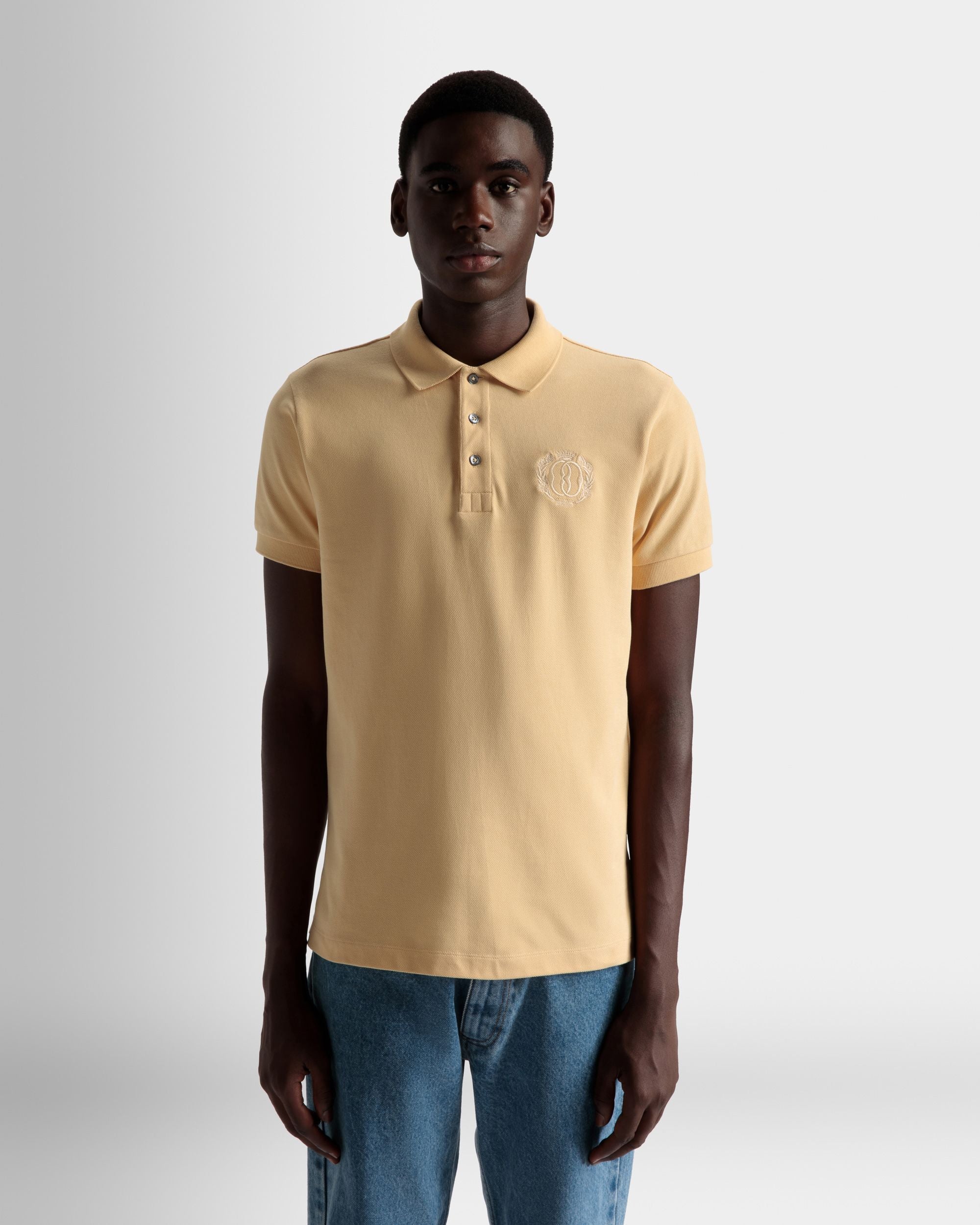Polo Emblem En Coton Crème - Homme - Bally - 03