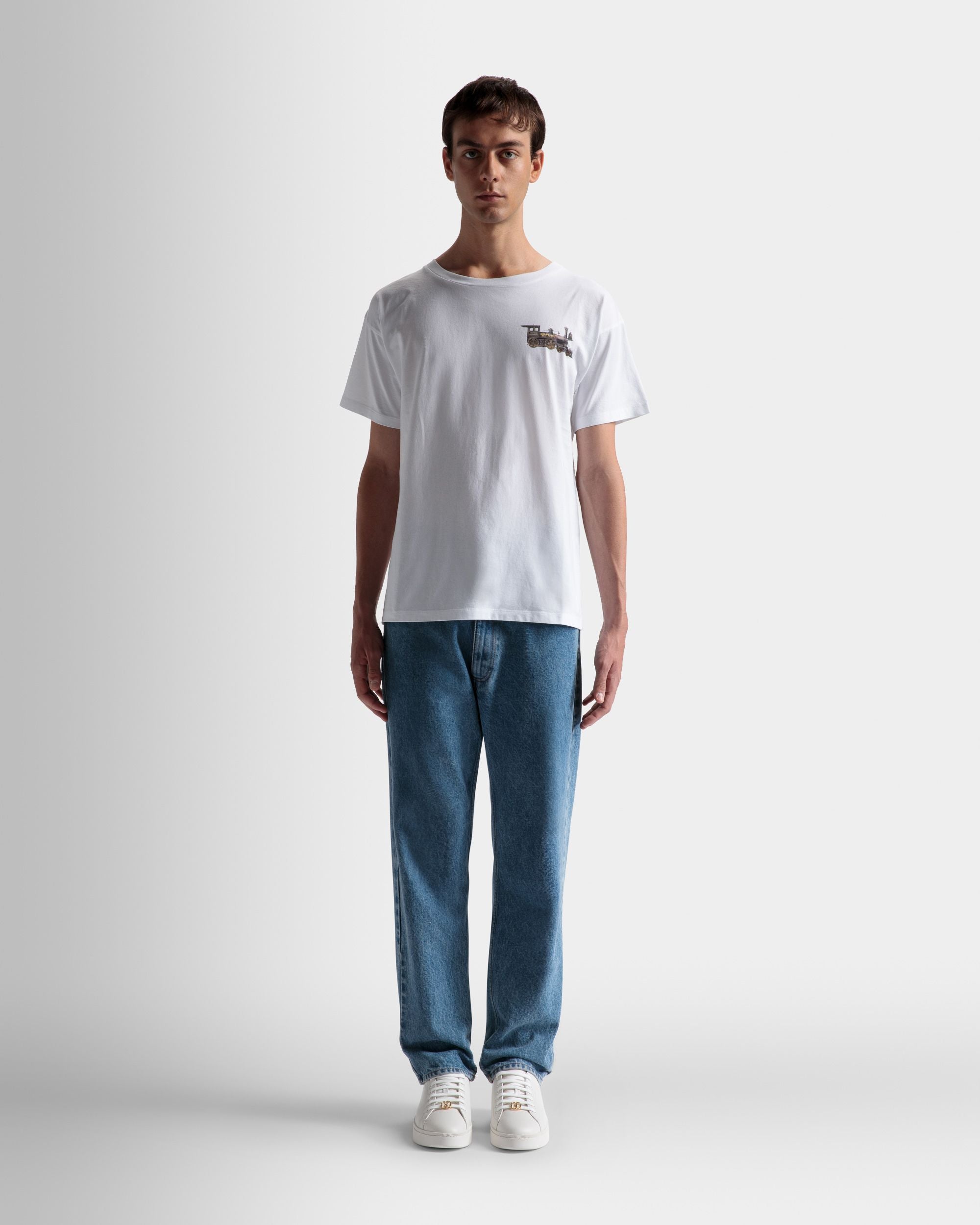 T-shirt motif Train En coton blanc - Homme - Bally - 02