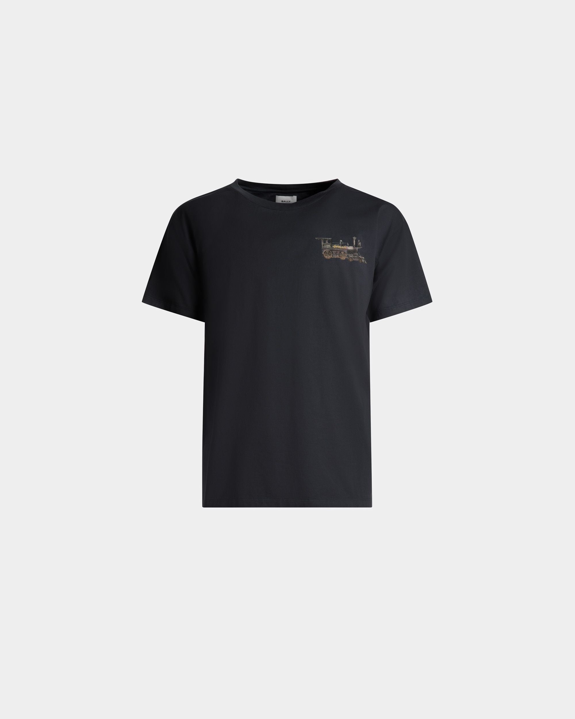 T-shirt motif Train En coton gris pierre - Homme - Bally - 01